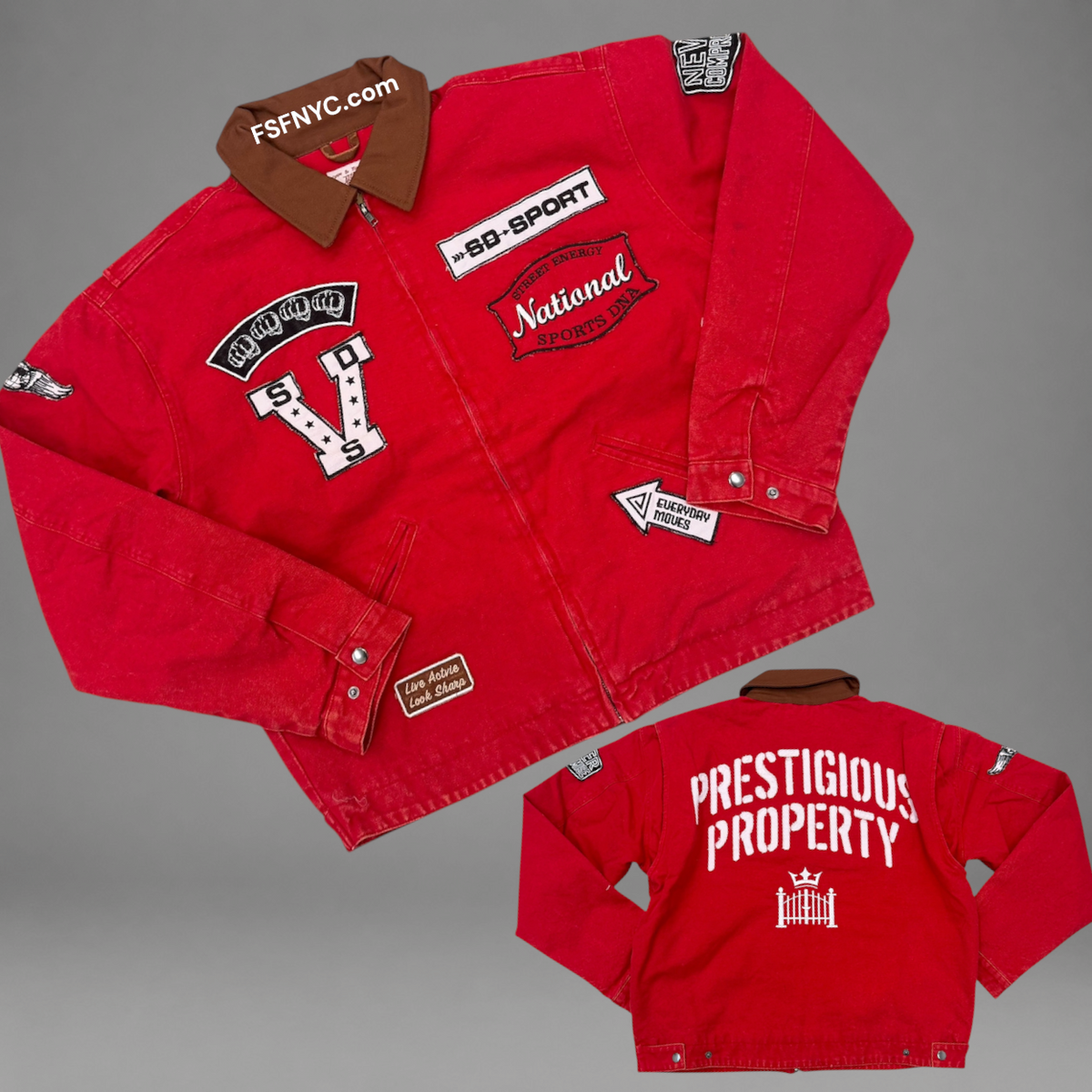 Property Canvas Patch Jacket - Red - 6203