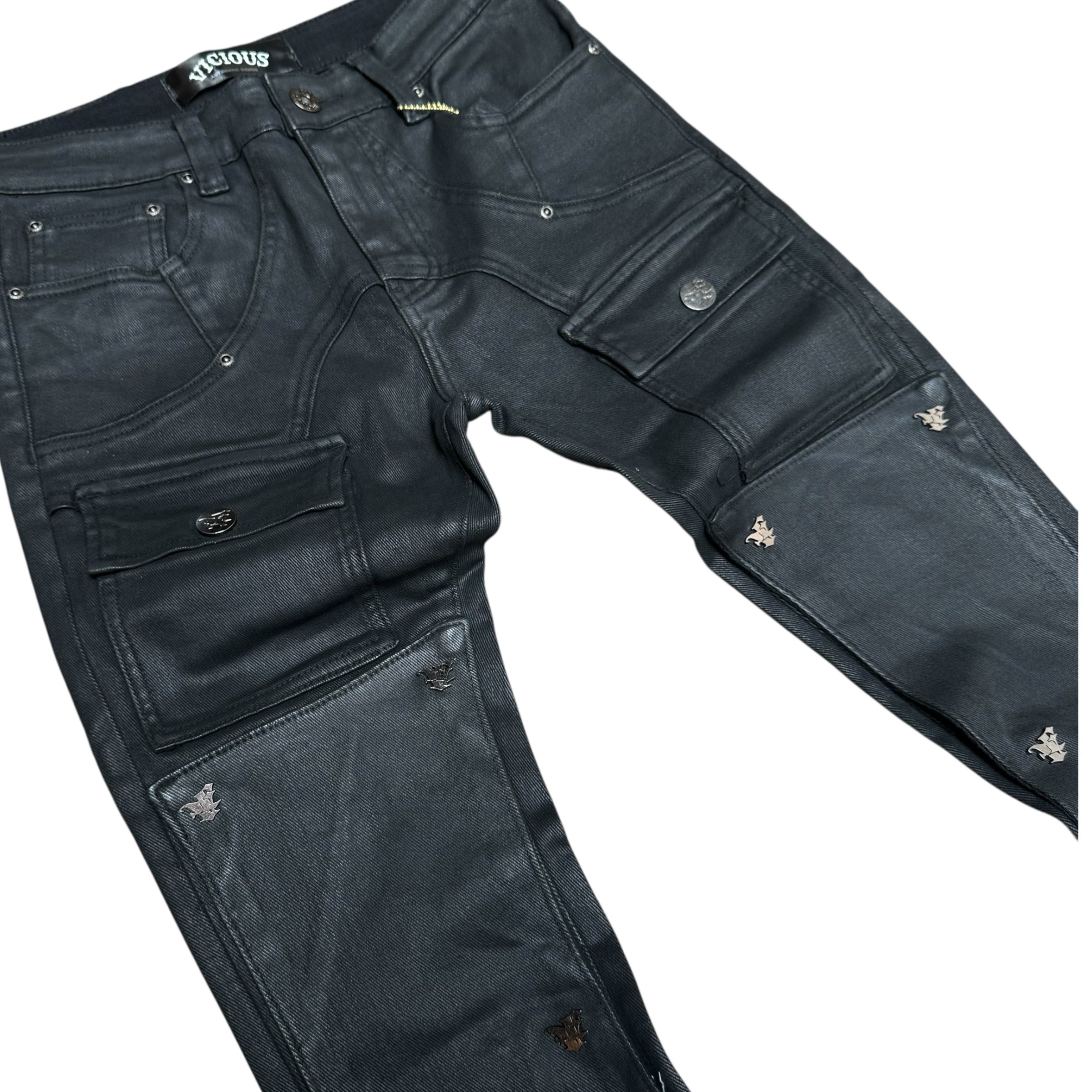 Vicious - STACKED WAXED DENIM BLACK - VC681
