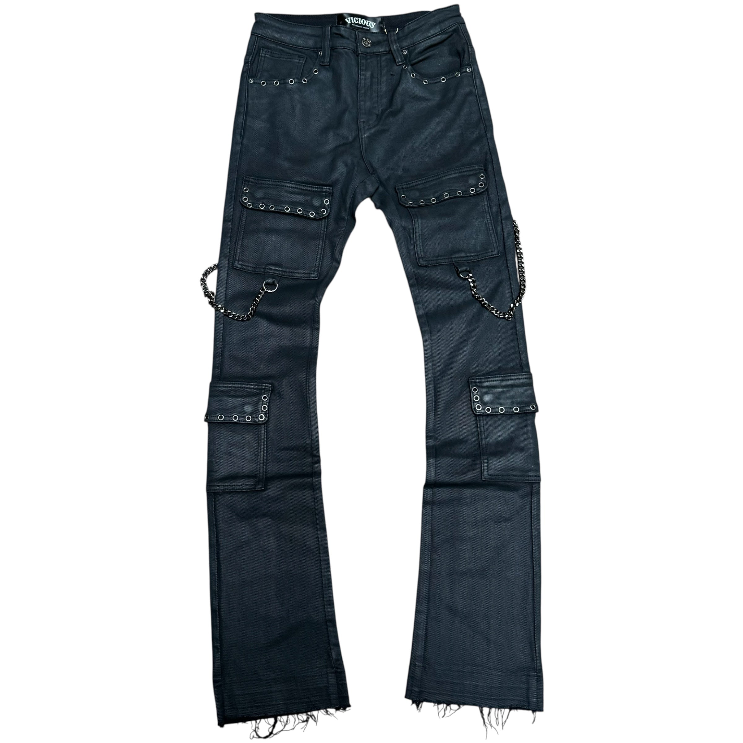 Vicious STACKED WAXED STONE CHAINS DENIM BLACK VC663