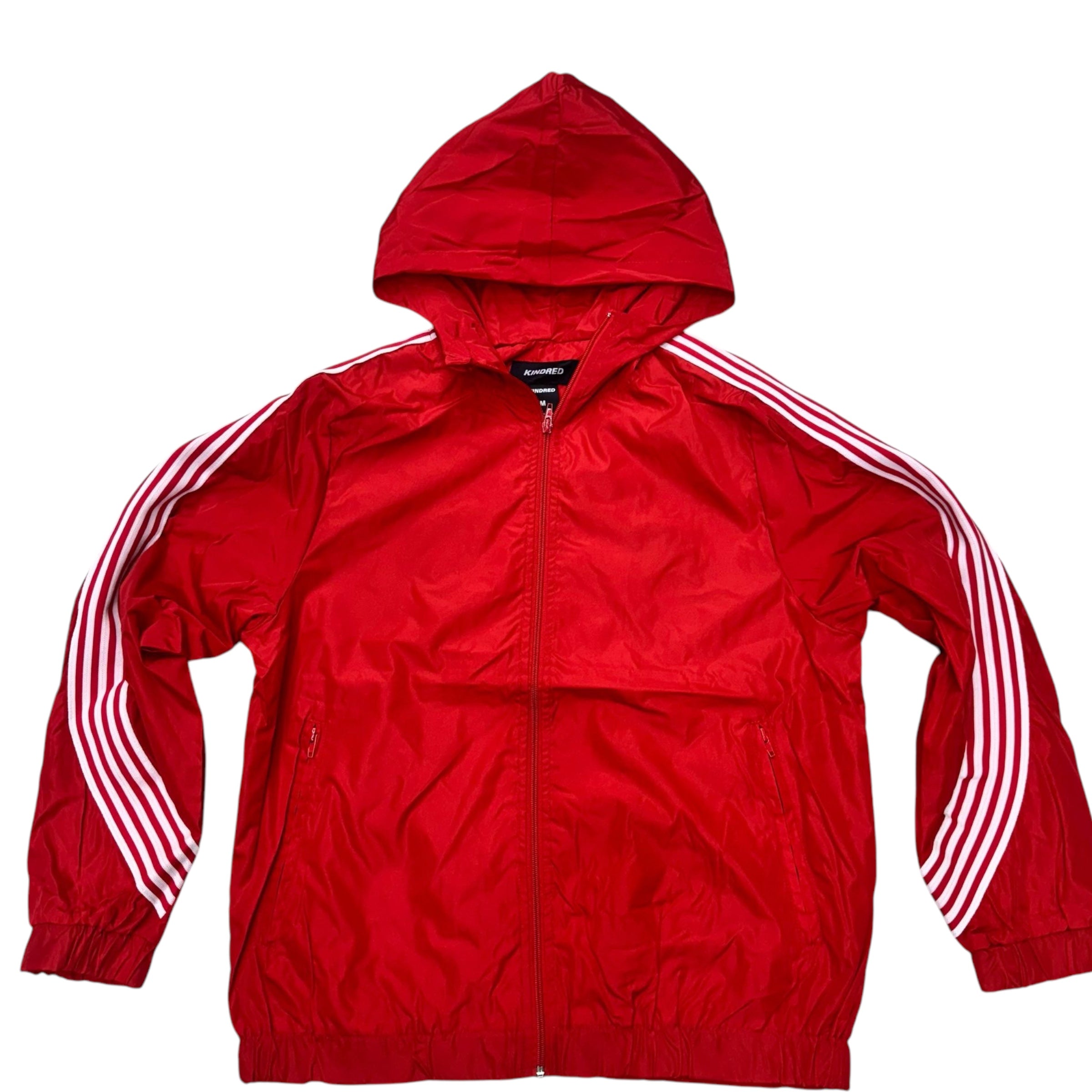 KD Striped Nylon WindBreaker Jacket Red/White 2110