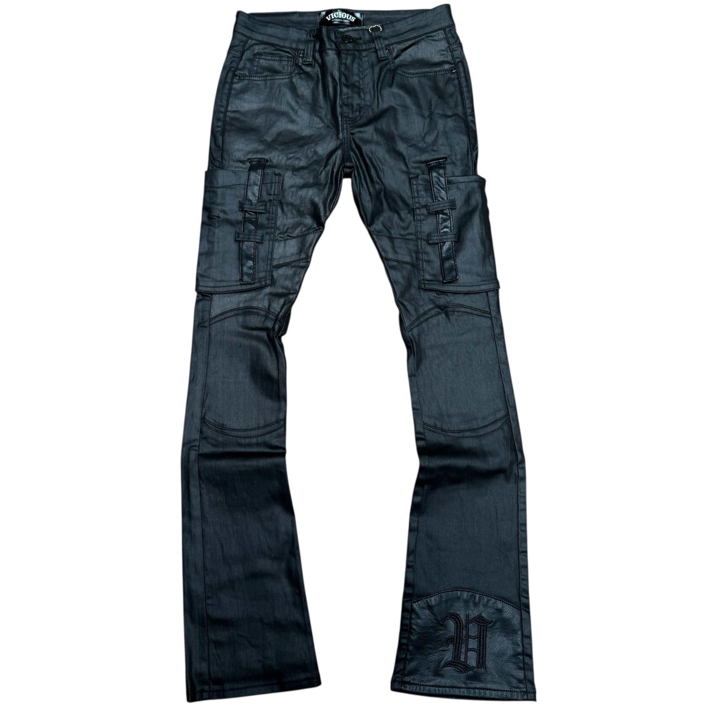 Vicious - STACKED WAXED BLACK COATED DENIM - VC791