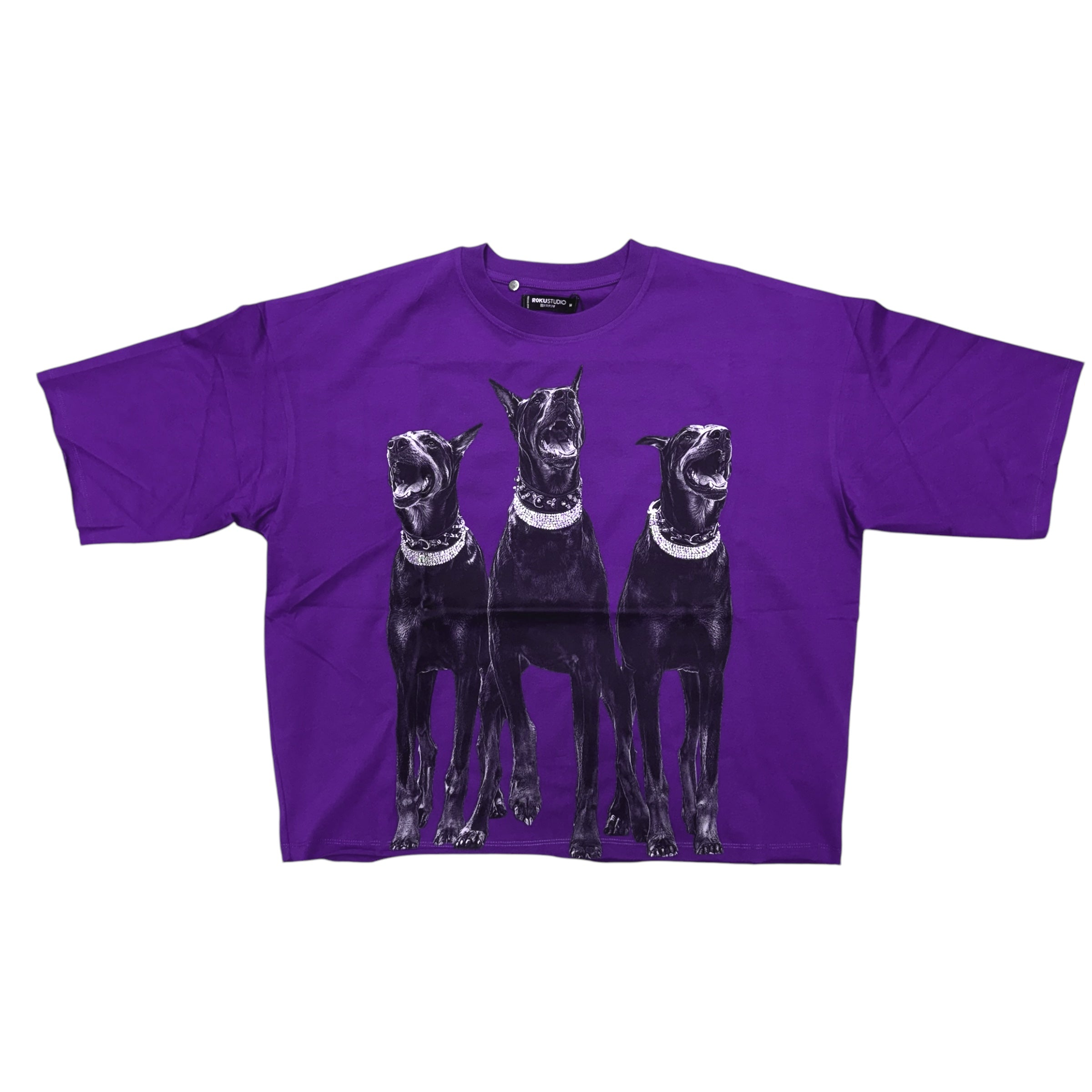 Roku Rhinestone T-shirt Purple 1645