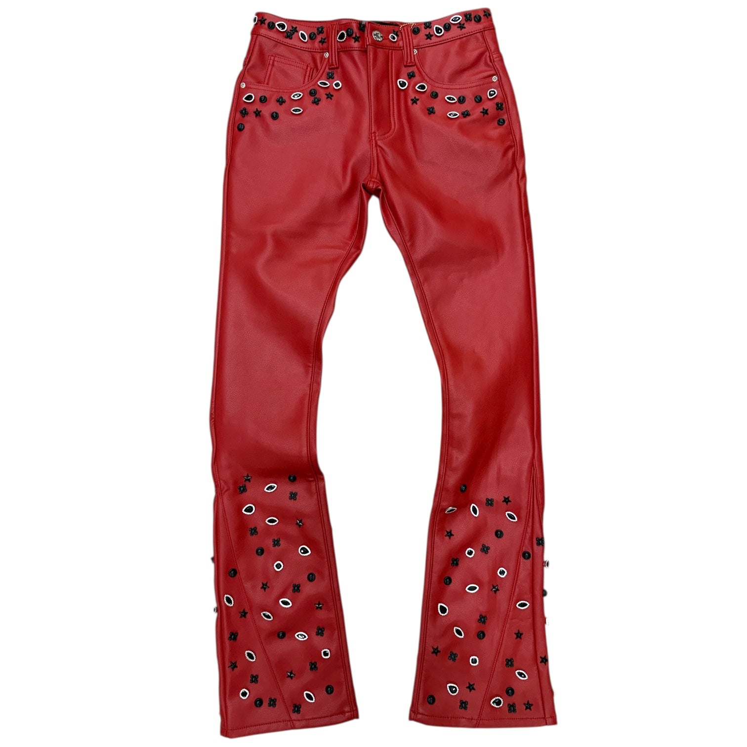 Vicious - Crystal STACKED PU leather - Red - VC1078 zi