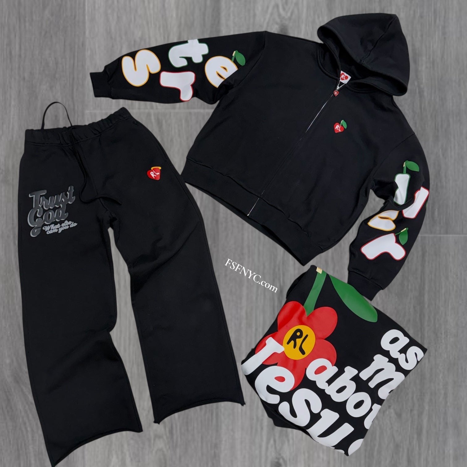RL - Flare OverSized “ASK ME” Sweatsuit - Black