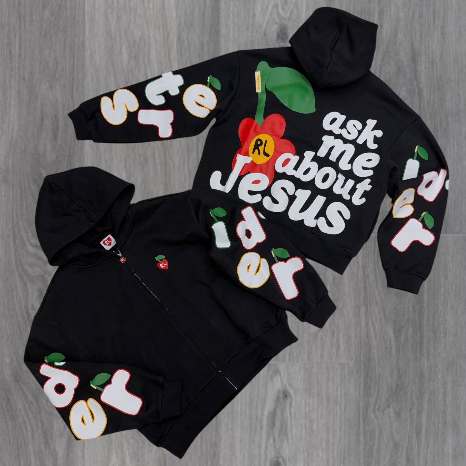 RL - OverSized ASK ME Hoodie - Black