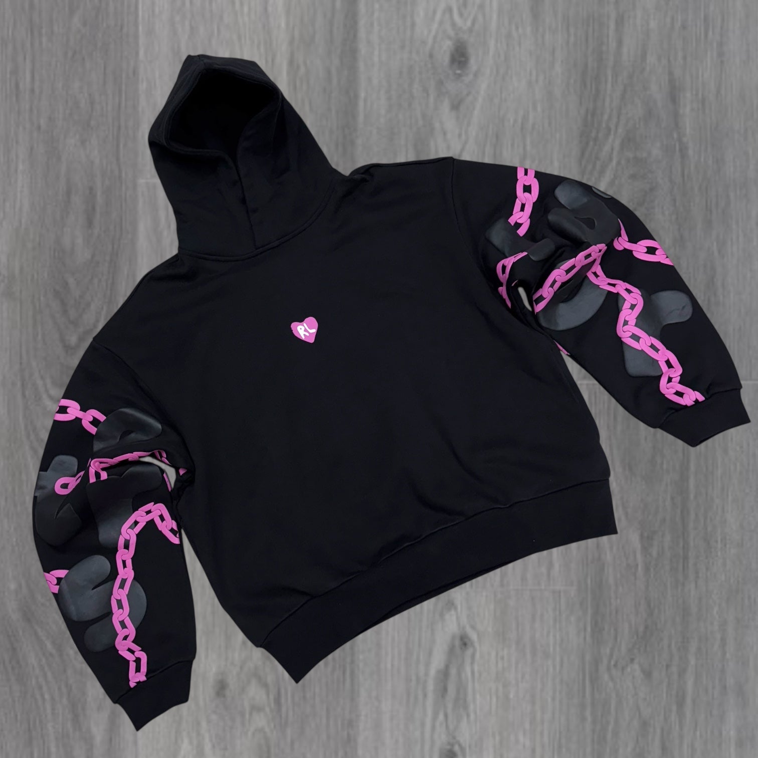RL - OverSized Hoodies - Black /pink