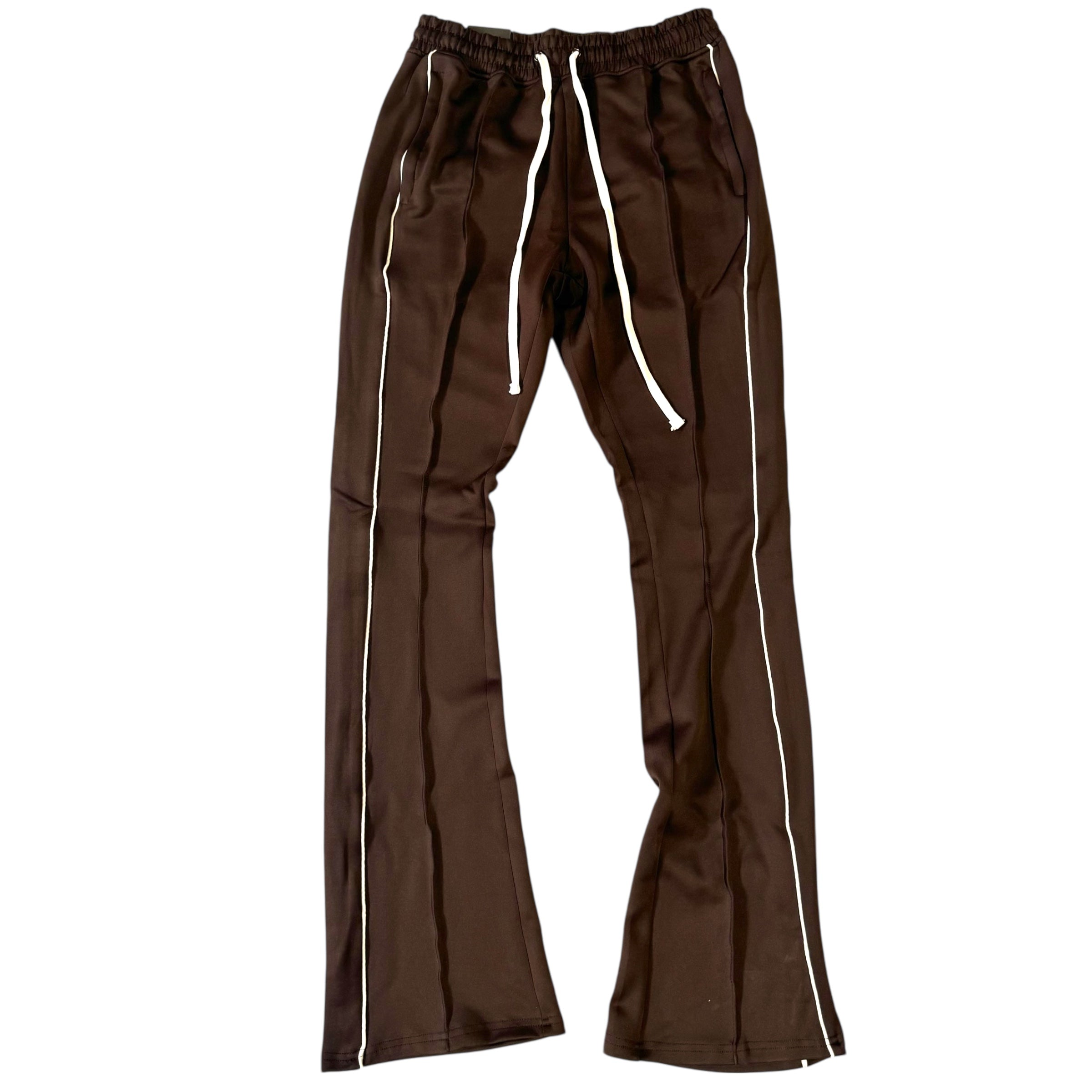 Rebel - Track Stacked Flare Pants - Brown - 470 570