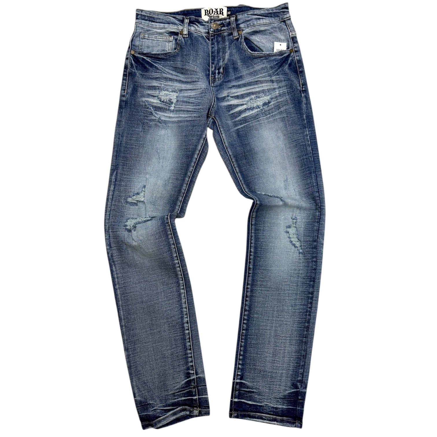 Roar - Rips Slim Fit Denim - MD. S Blue - 43415 z