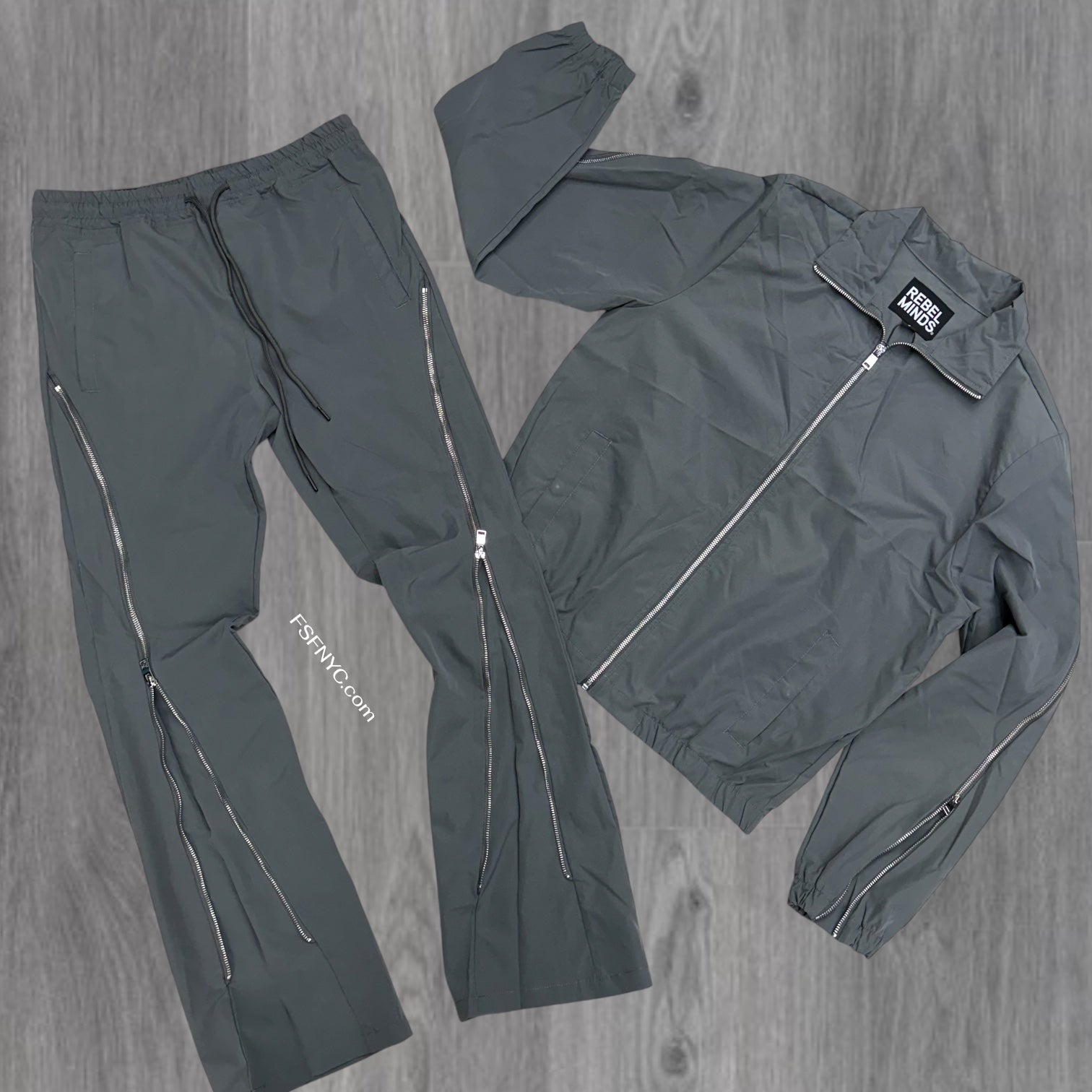 Rebel - SET -Stacked Nylon Zip Set - Grey 501 401