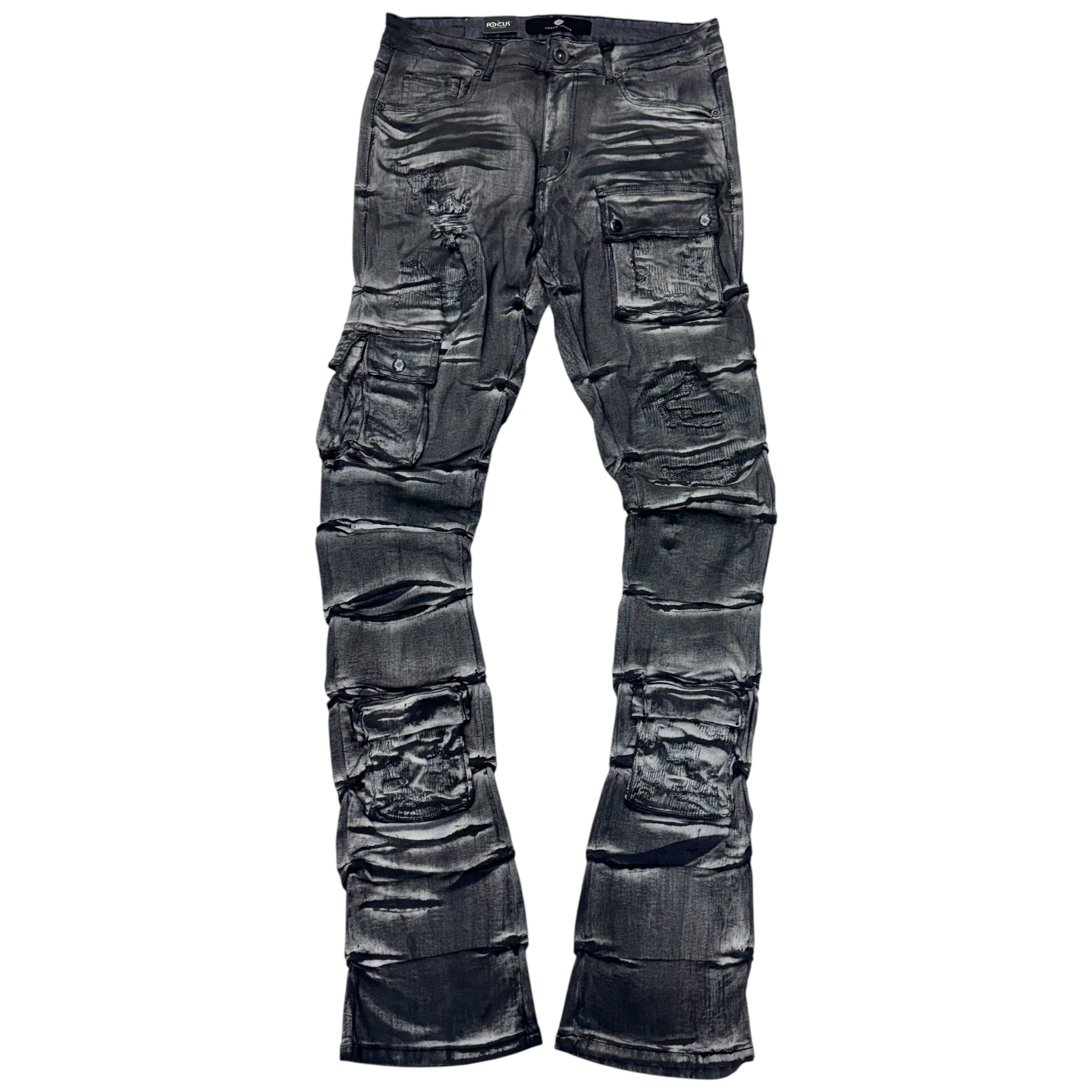 Stacked Utility Denim Graphic Black 5226