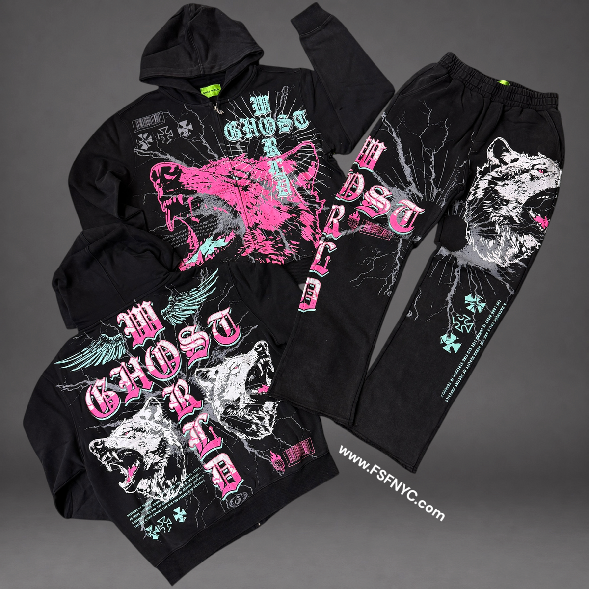 GHST - WolfPack Sweat Suit - Black GSH1