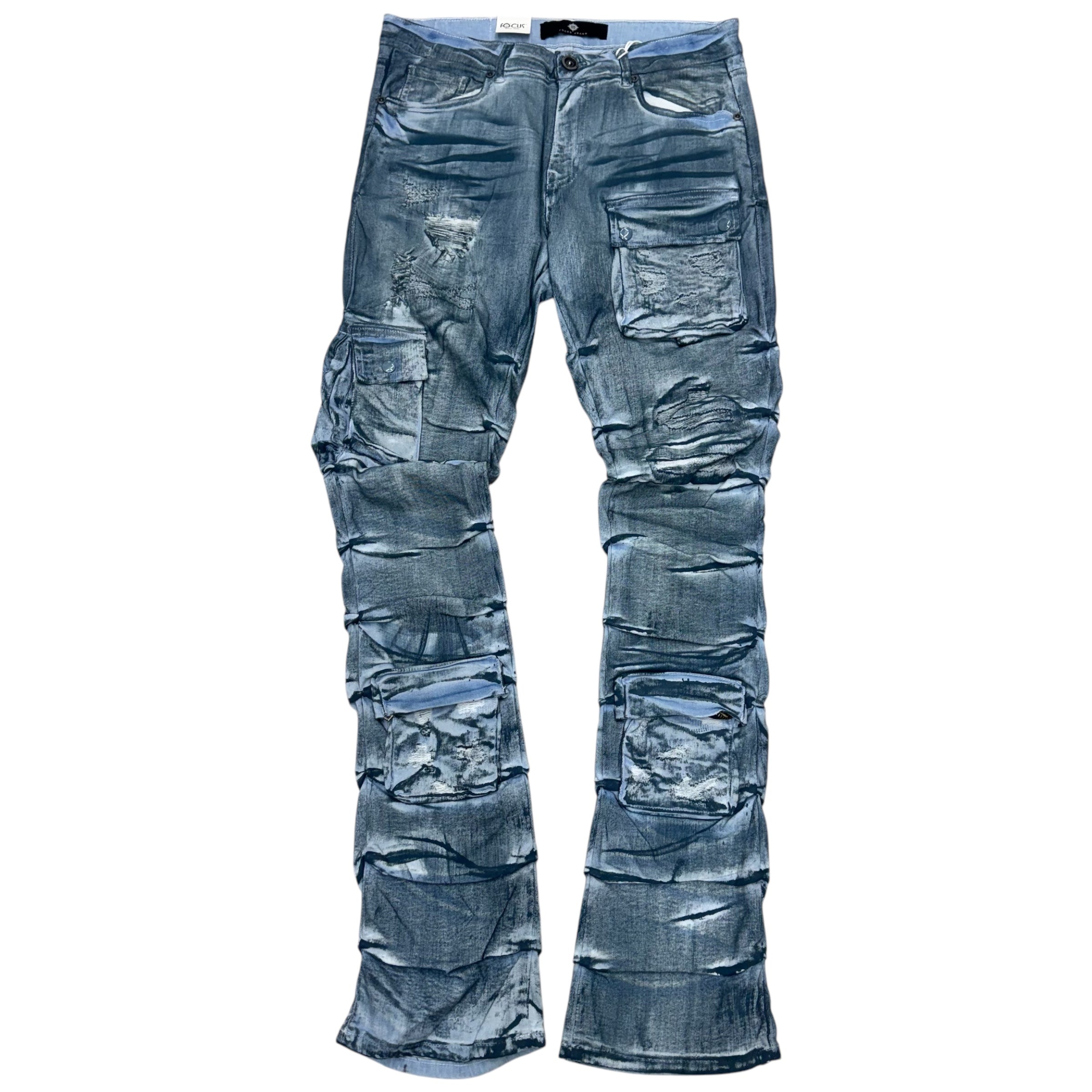 Stacked Utility Denim Graphic Azul 5226