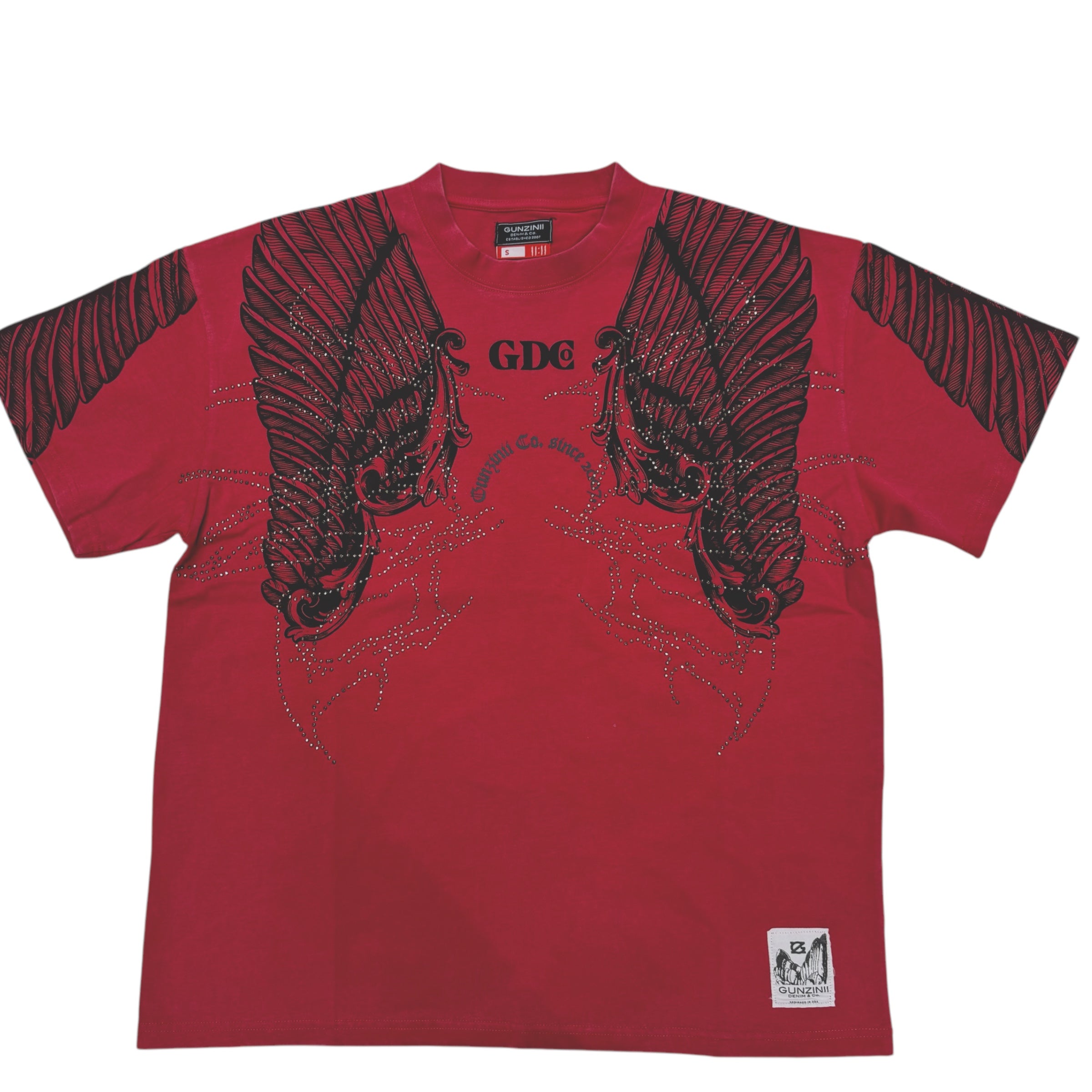 Gunzinii Rhinestone Wings T-shirt Dk Red GZ571