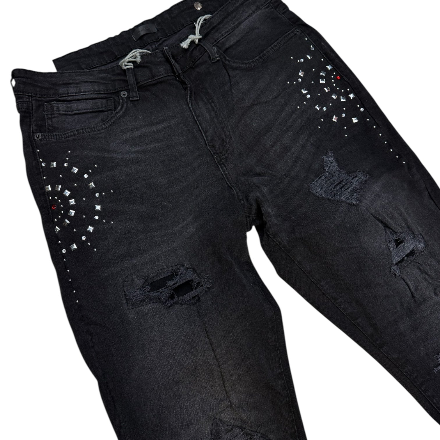 RSN - Rhinestone Skinny Fit Denim - Black - 700