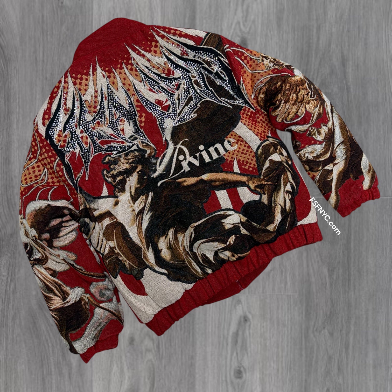 Rebel - Heaven Tapestry Bomber Jacket- Red - 543