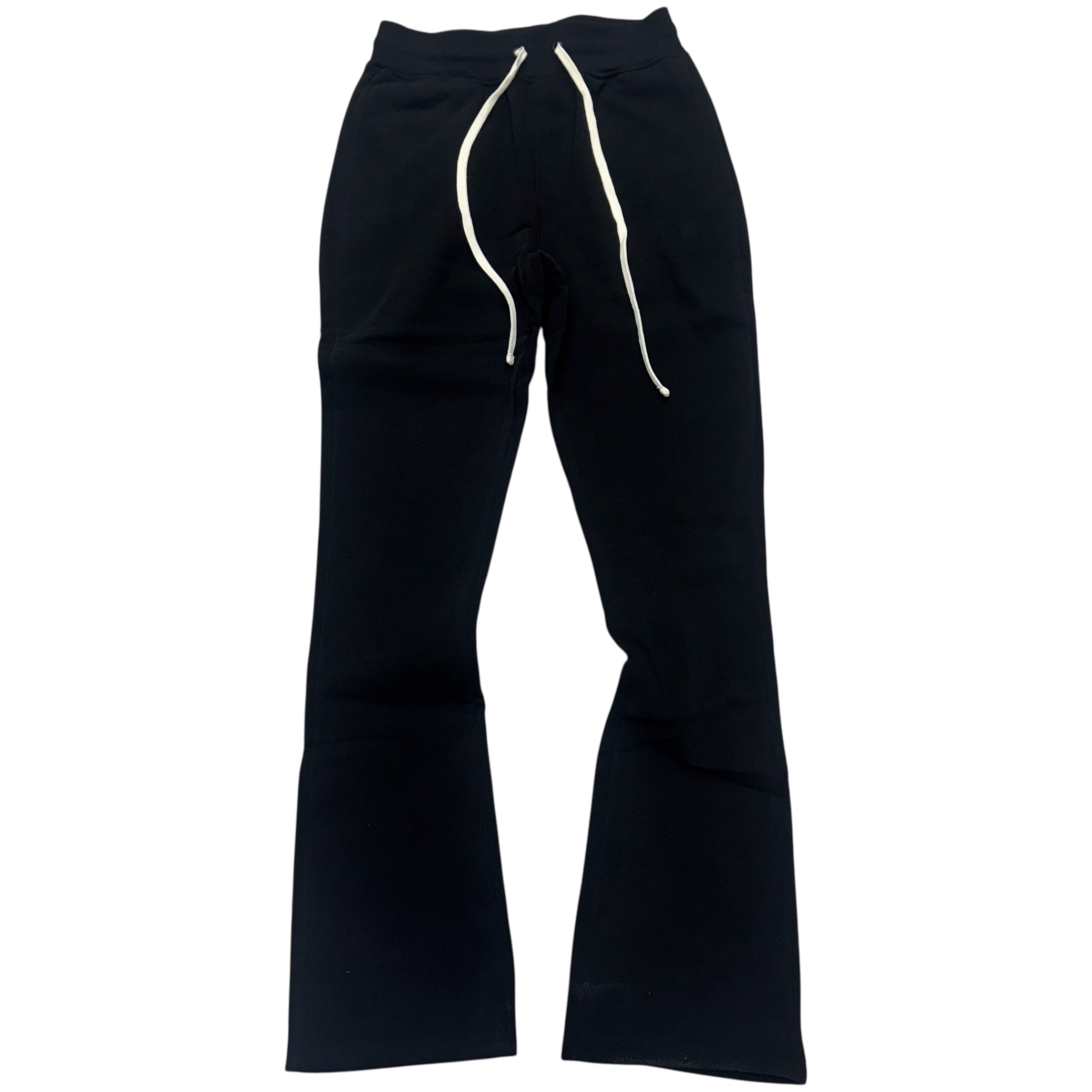 Rebel Stacked Flare Sweat Pants Black 475