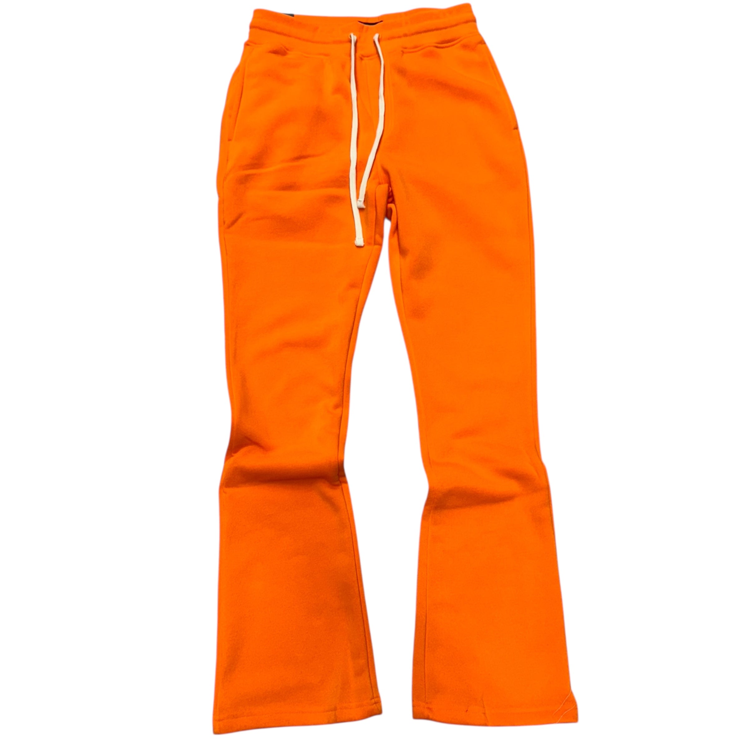 Rebel Stacked Flare Sweat Pants Orange 475