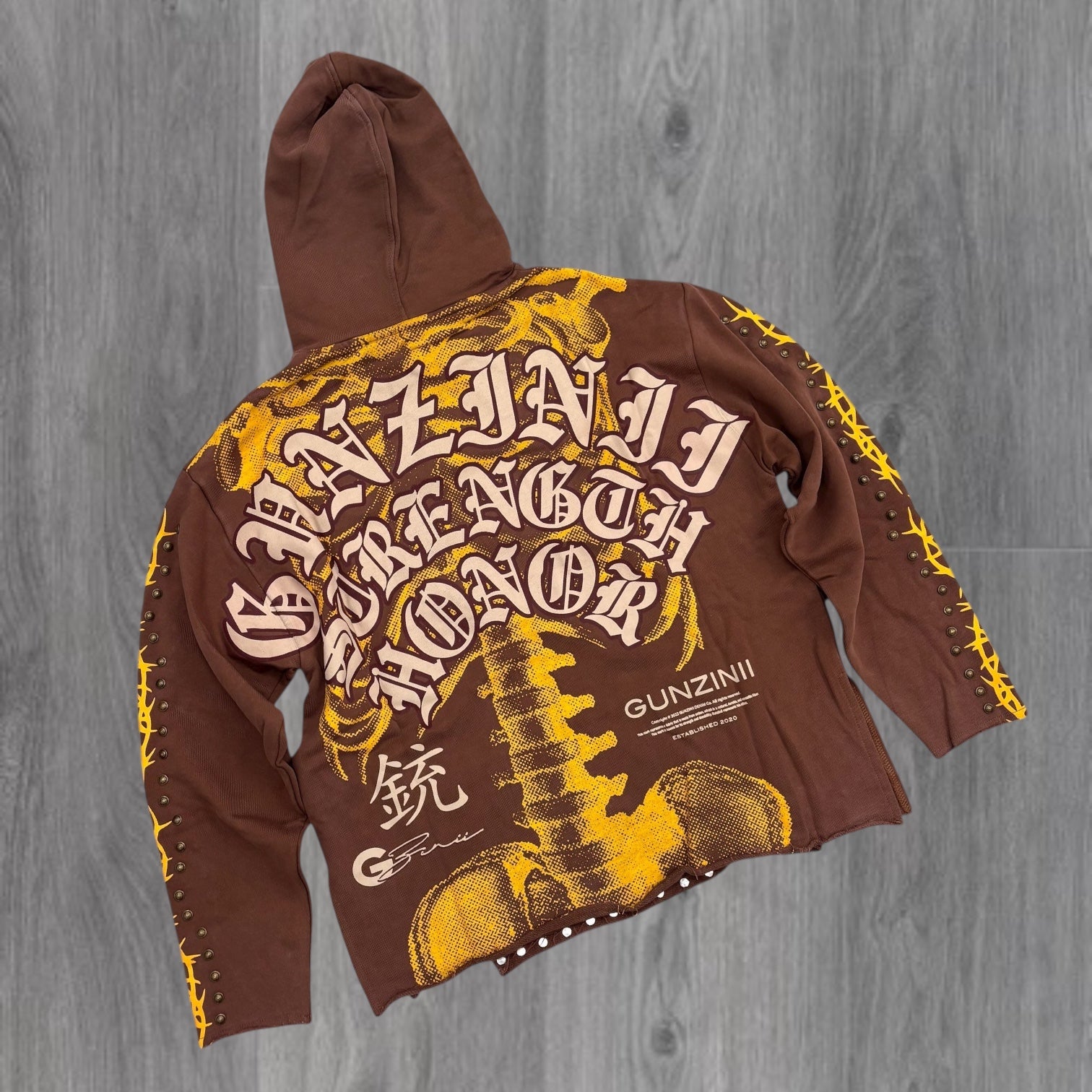 Gunzinii- Honor Hoodie - BROWN - Gz826 zi