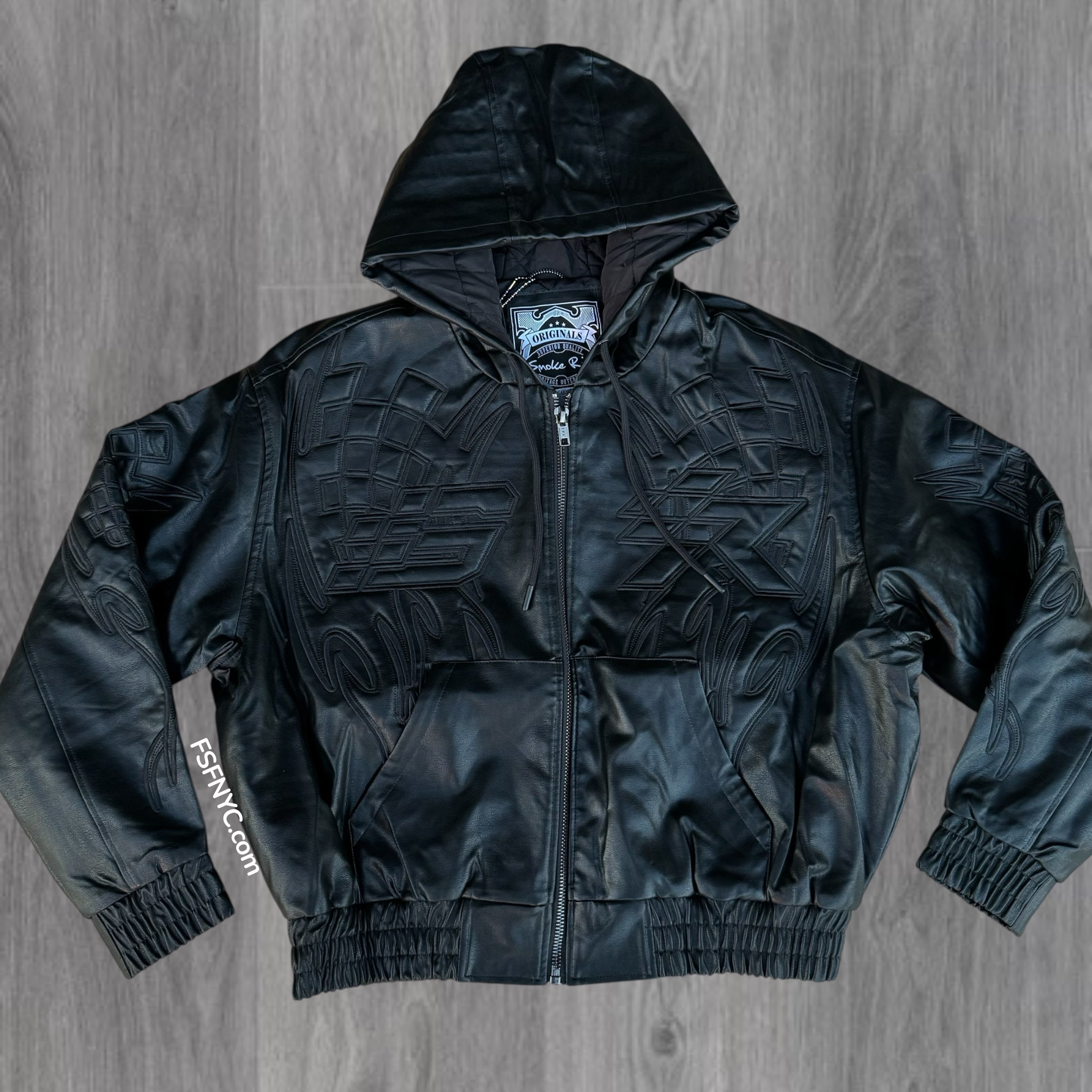 Rise - PU Leather Jacket - Black - 25685