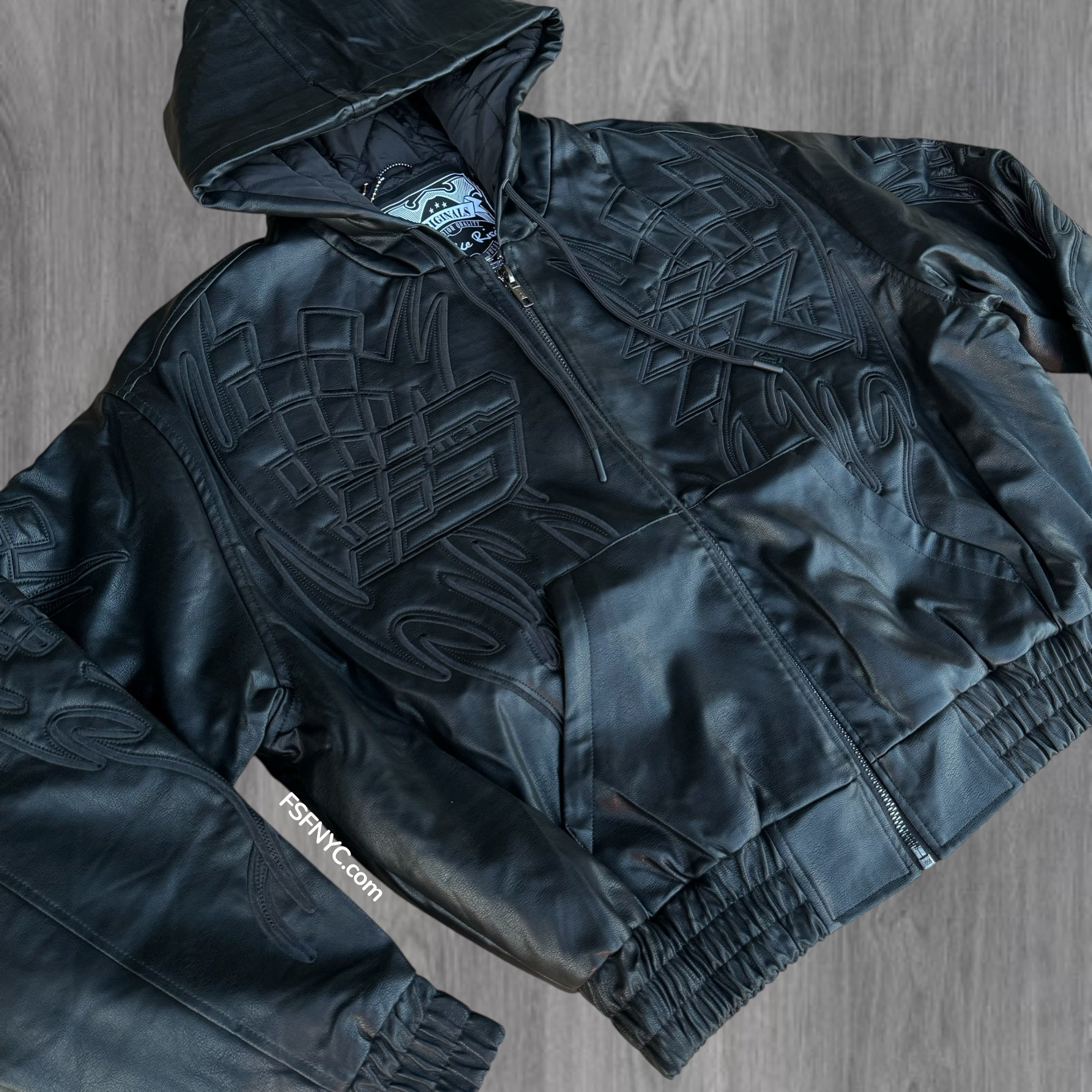 Rise - PU Leather Jacket - Black - 25685