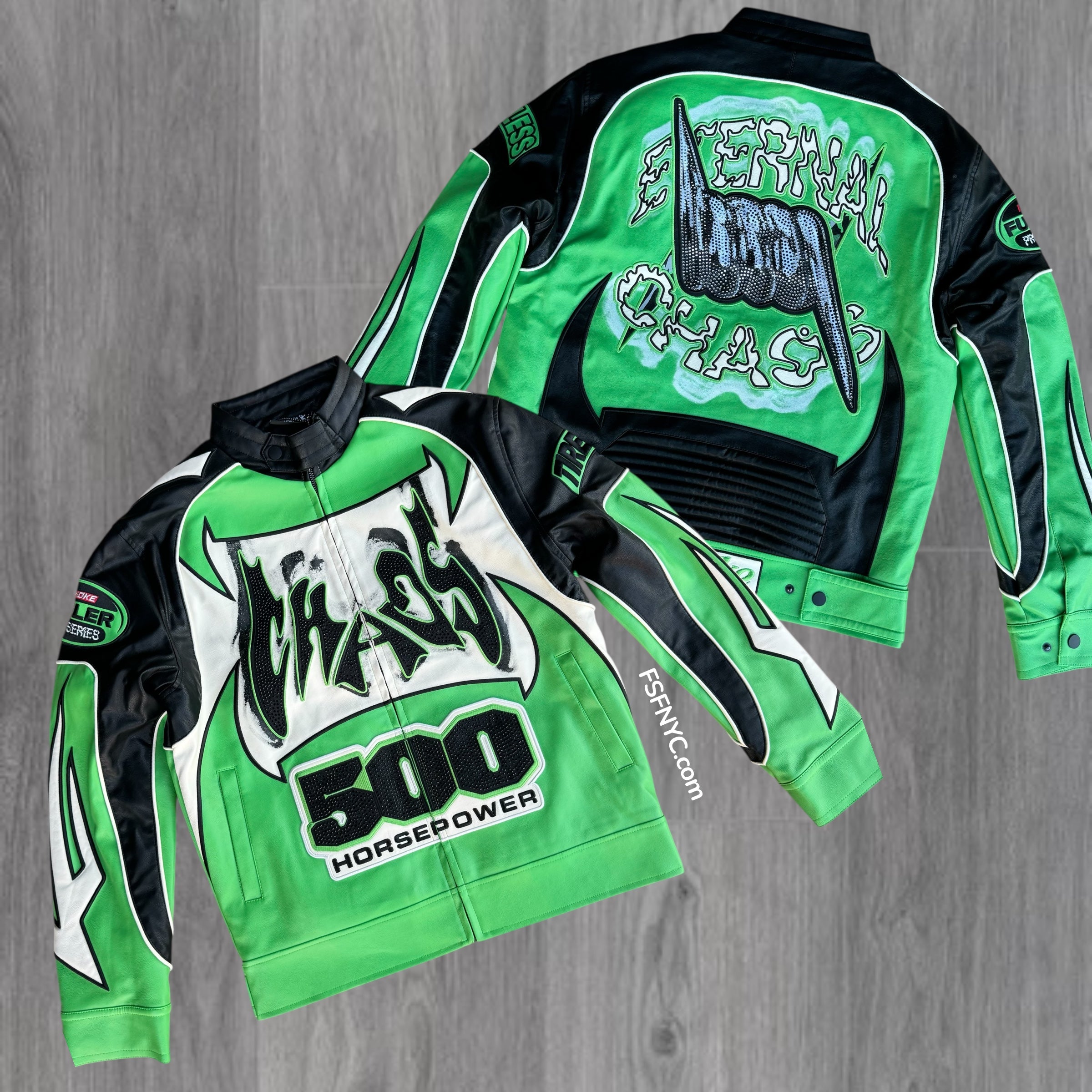 Rise - PU Racing Jacket - V.Green - 25688
