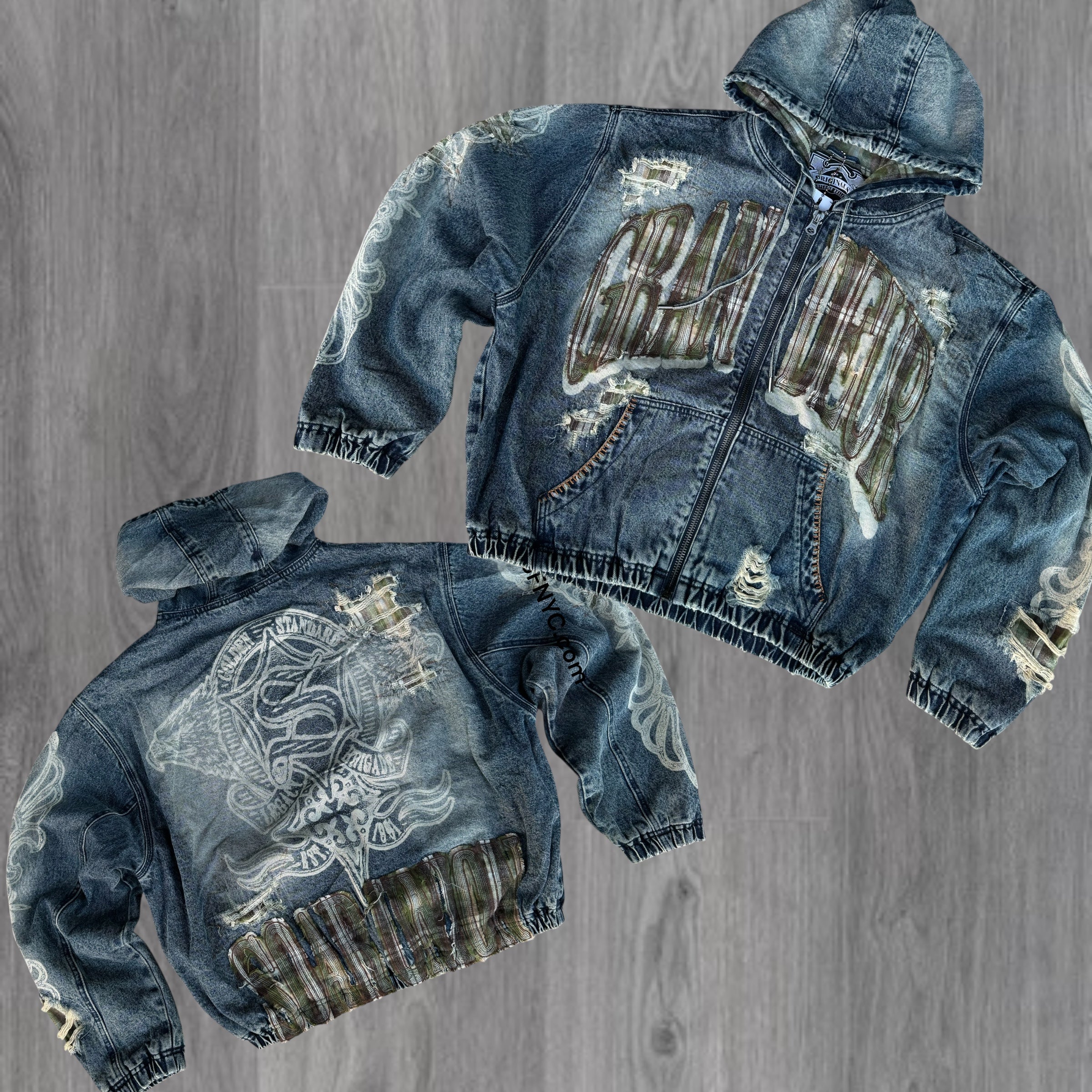 Rise - Denim Bomber Jacket - F.Blue - 25644