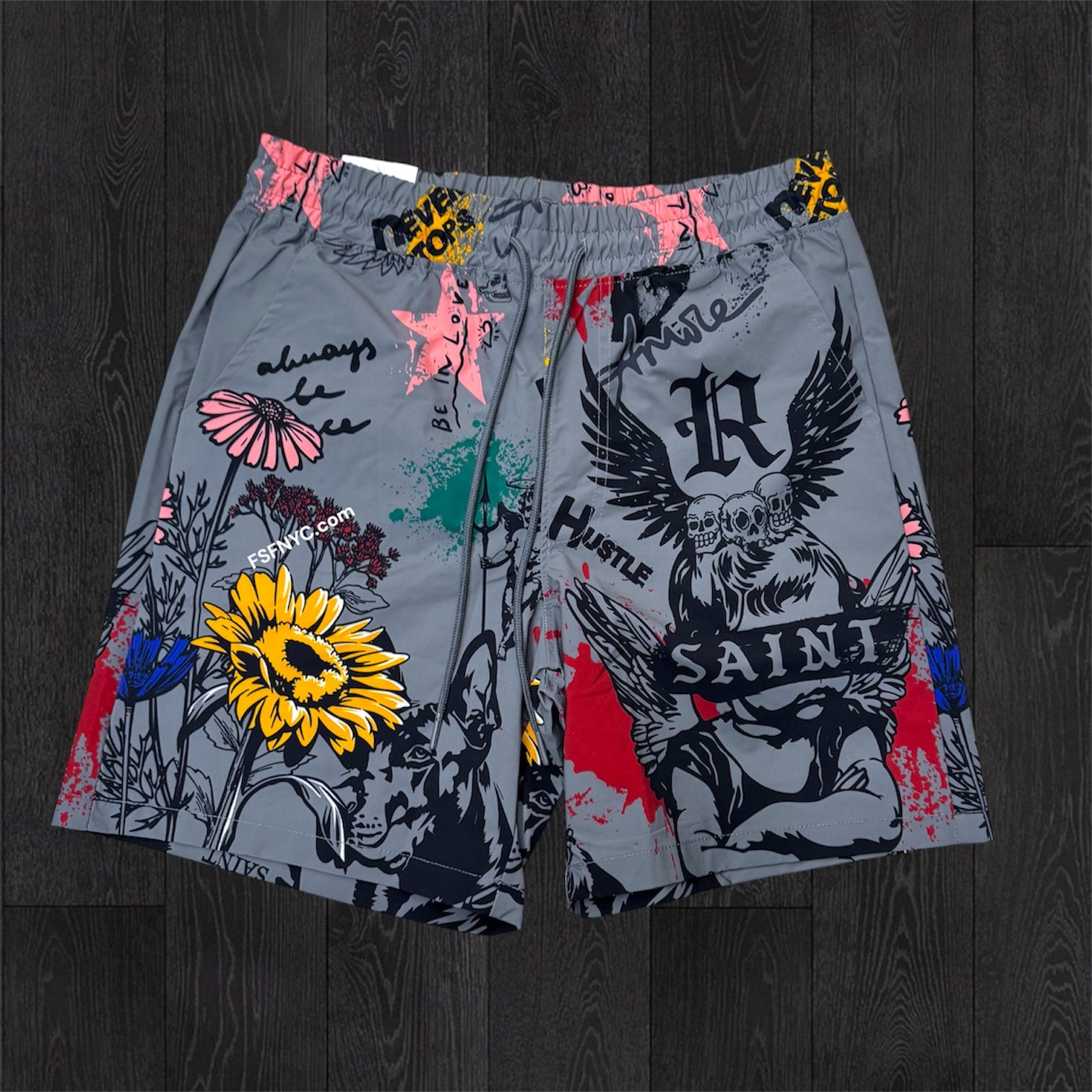 R - Saint Nylon Shorts - charcoal - 914