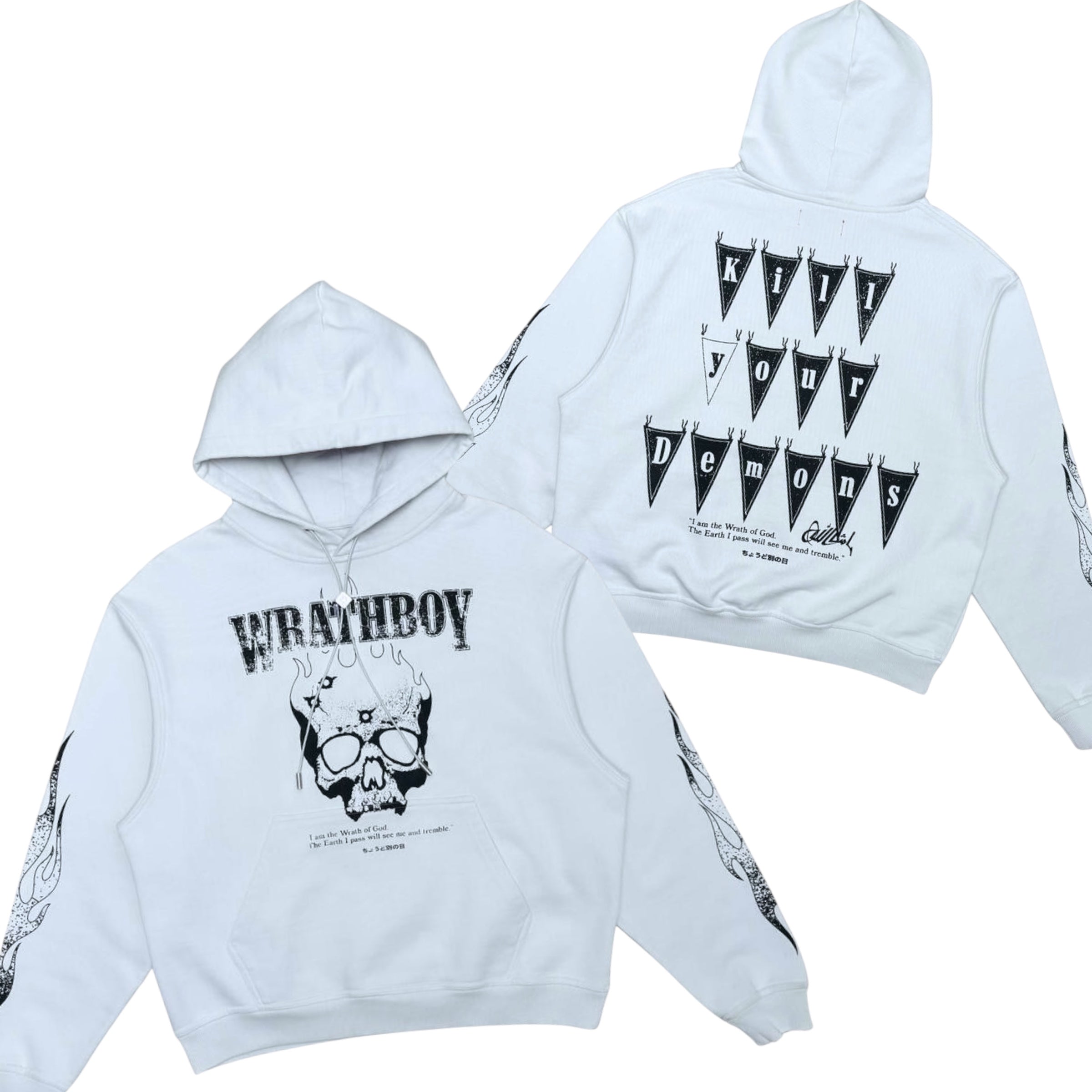 WRATHBOY - Kill Your Demons Hoodie - Natural White - 056