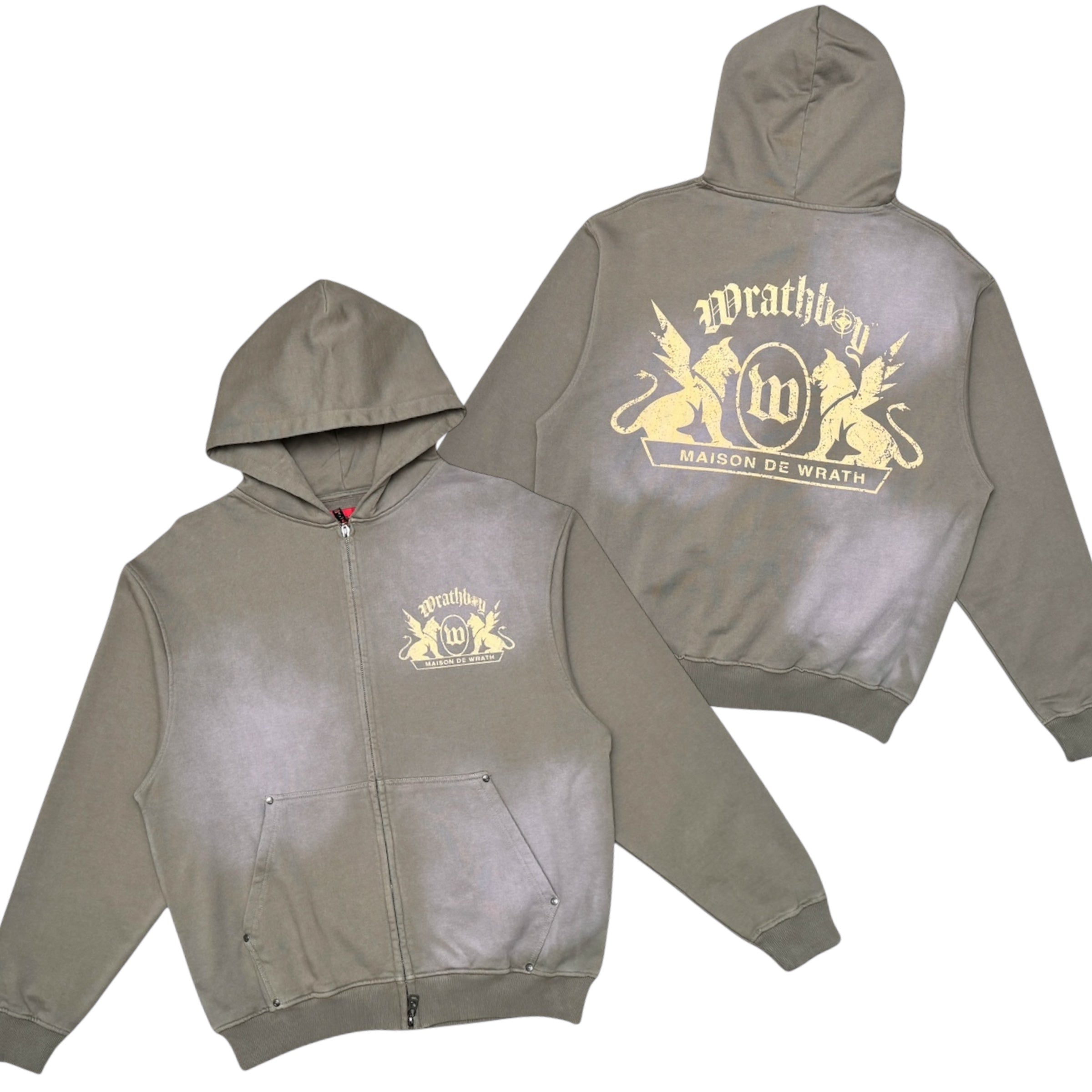 WRATHBOY - Maison Fade Zip Hoodie - Taup - 099