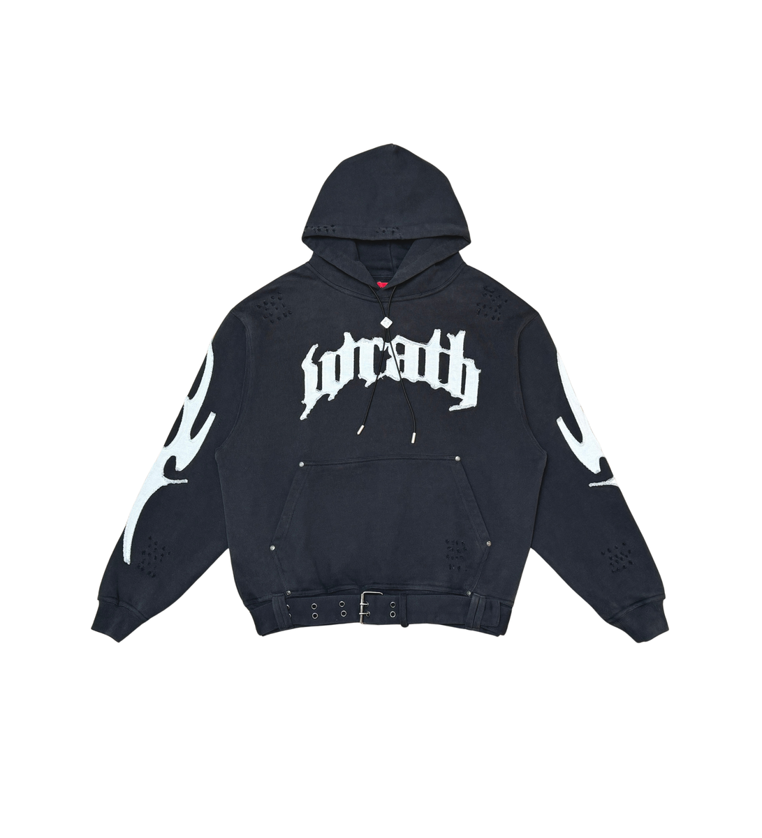 WRATHBOY - OPIUM wrath Belt Hoodie - Black - 028A