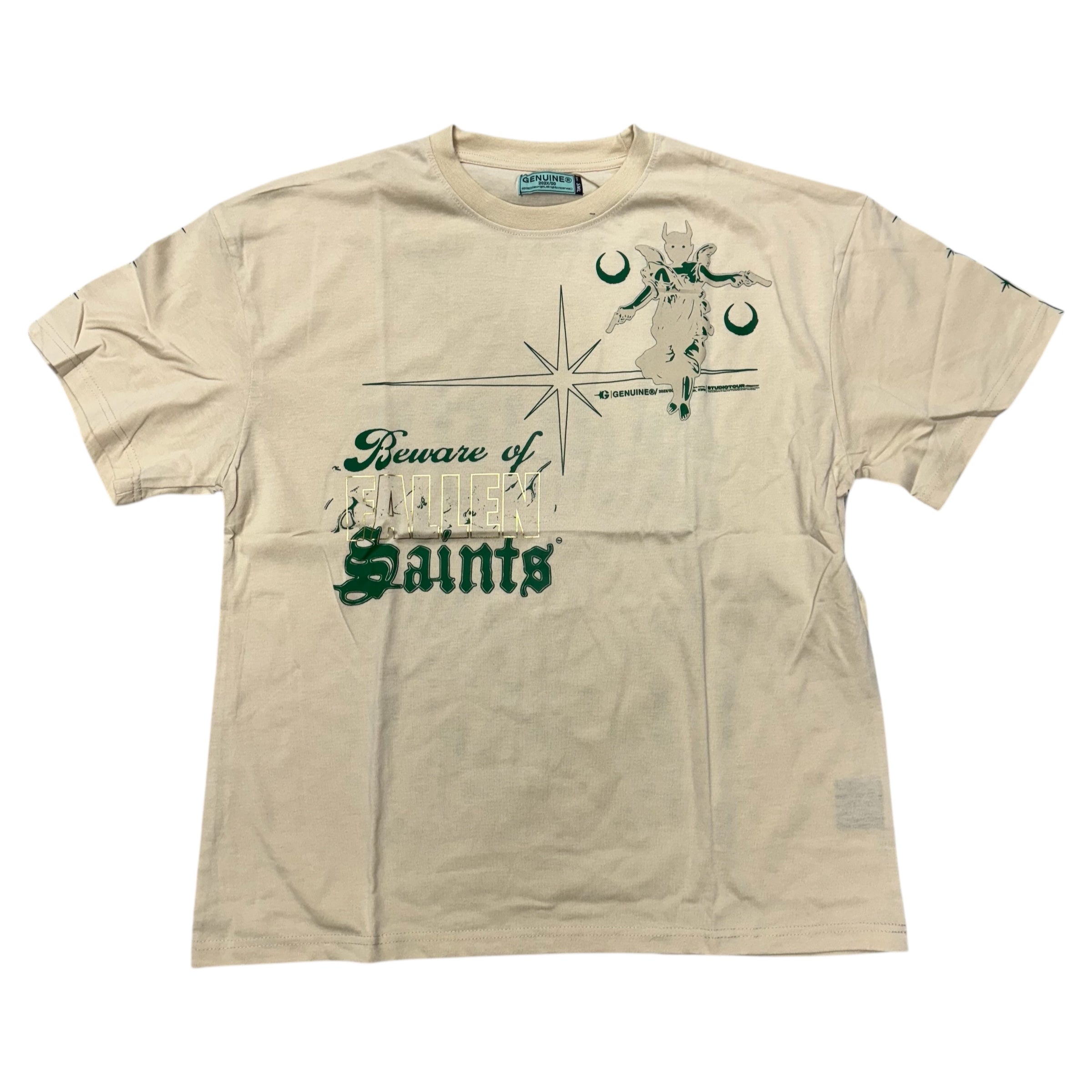 Genuine Beware Of The Fallen Saints T-Shirt Light Khaki/Green 6194