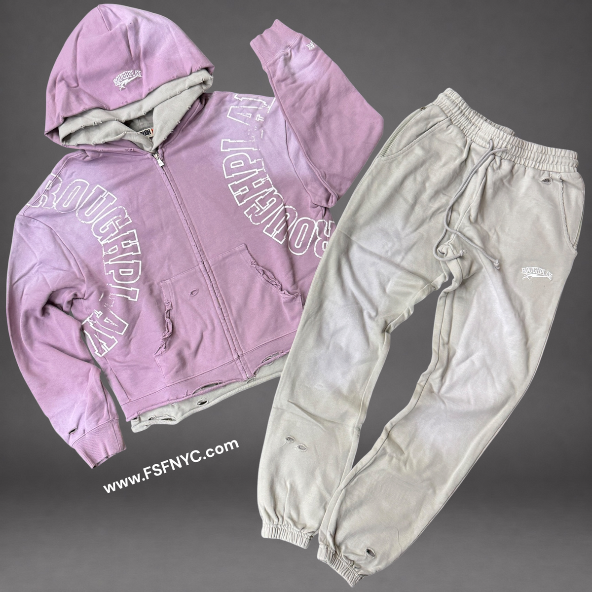 Rough Play - Double Hooded SweatSuit - Grey