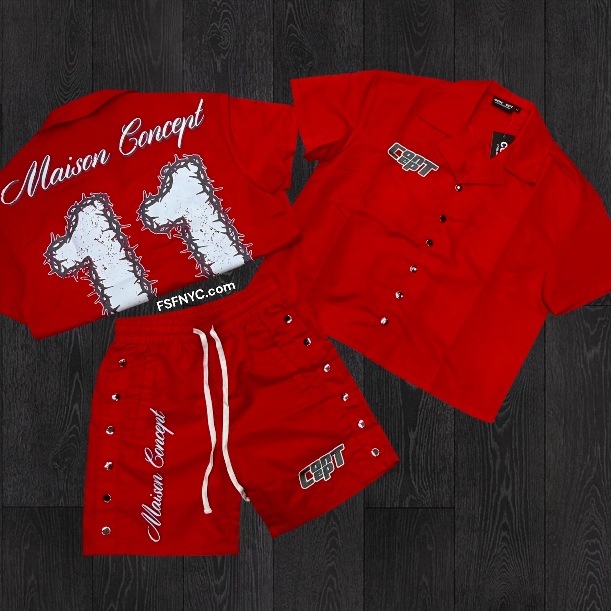 Concept 11 Nylon Short Set - Red