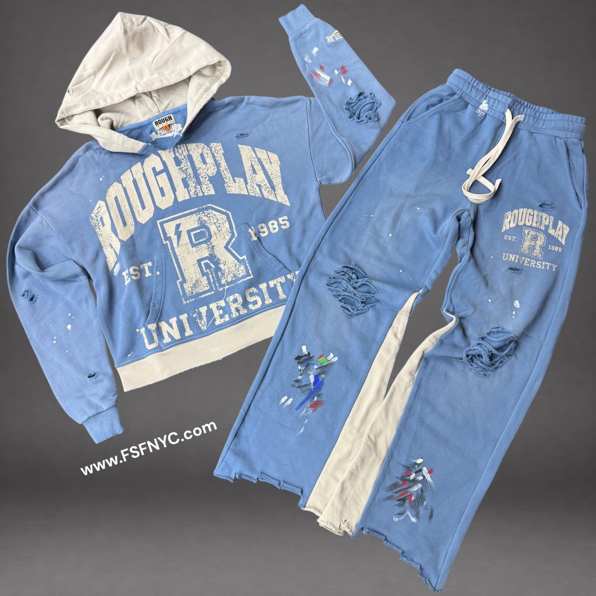Rough Play - Two Tone SweatSuit - Light Blue