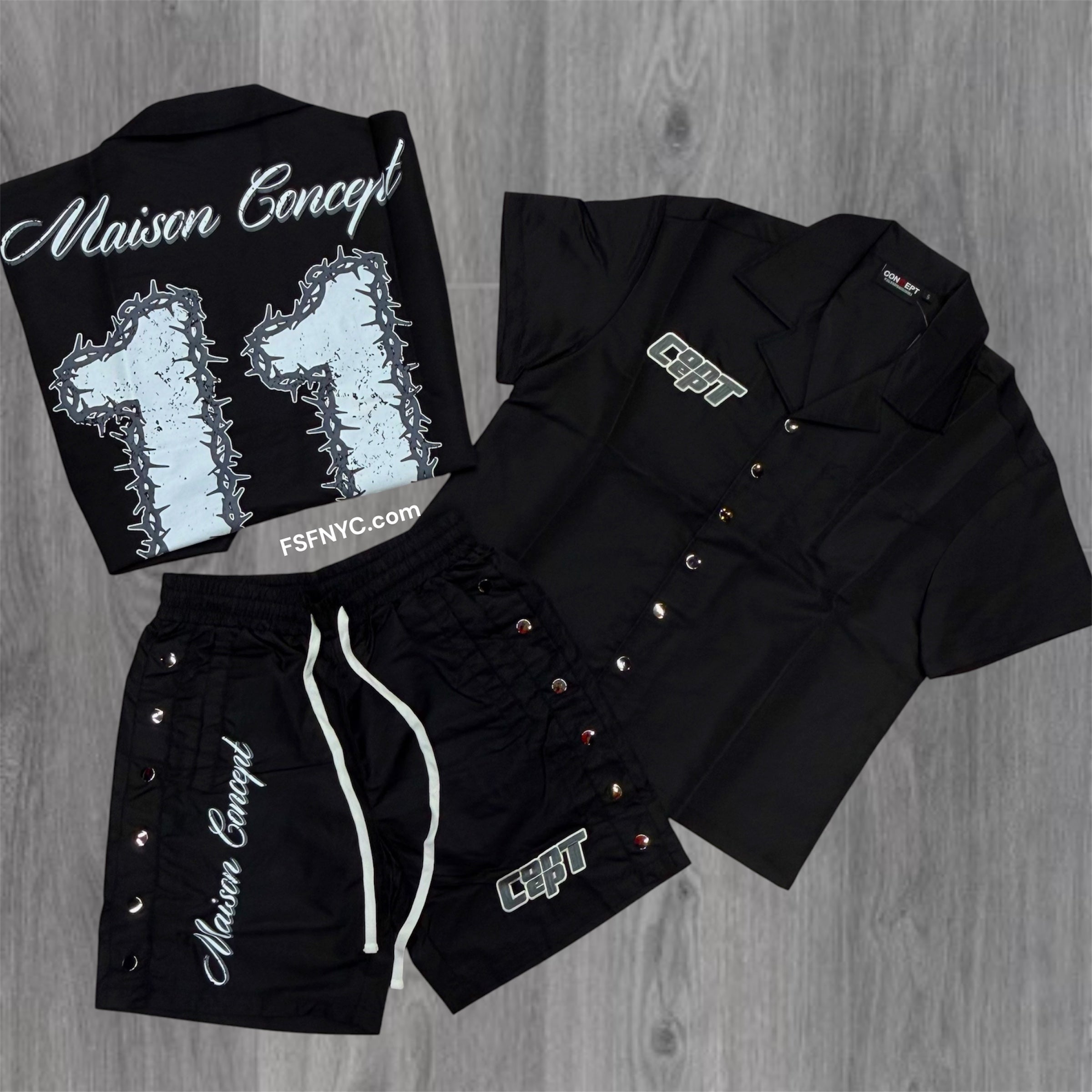 Concept 11 Nylon Short Set - Black