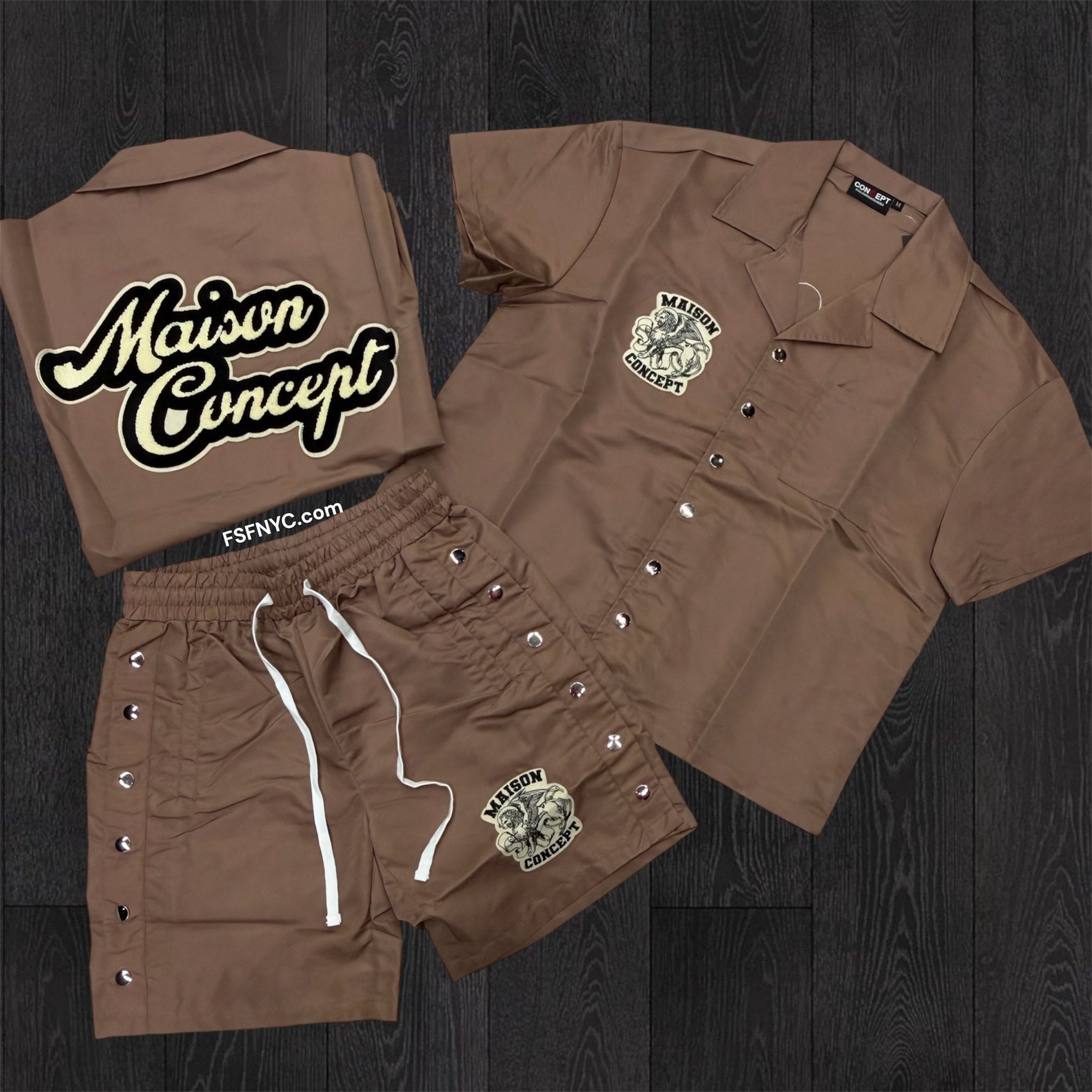 Concept - Maison Con Nylon Short Set - Brown