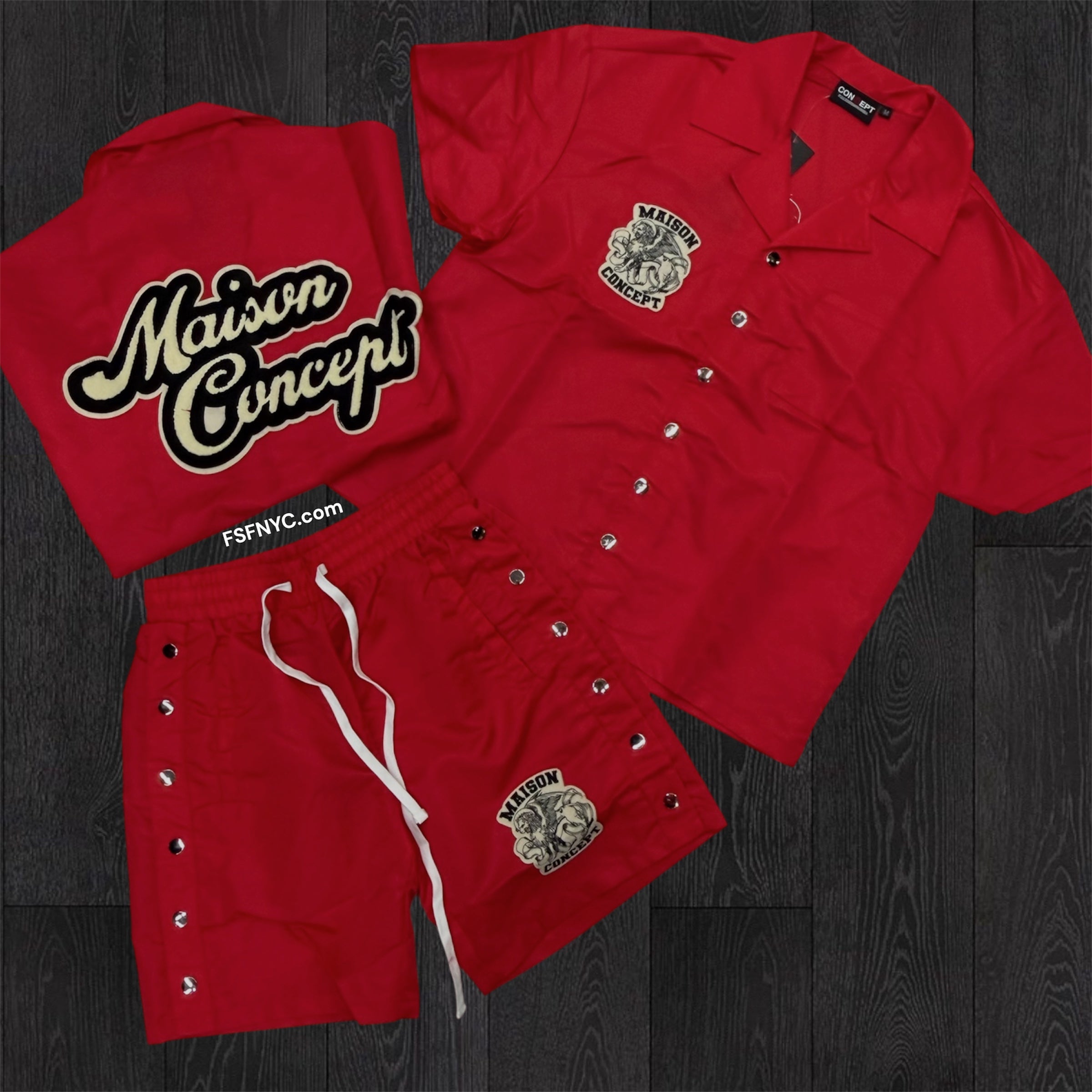 Concept - Maison Con Nylon Short Set - Red