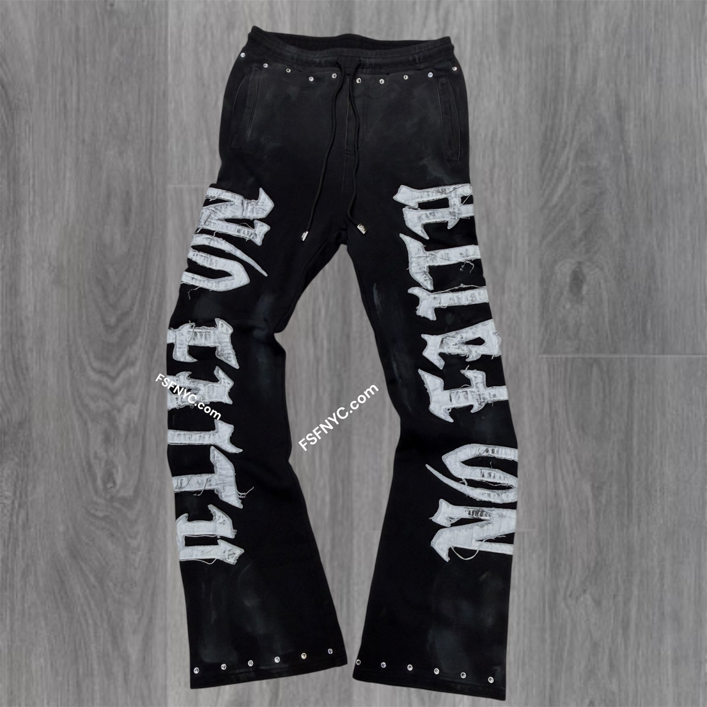 RP - No Faith Flare Stacked Pants - Black - 6085
