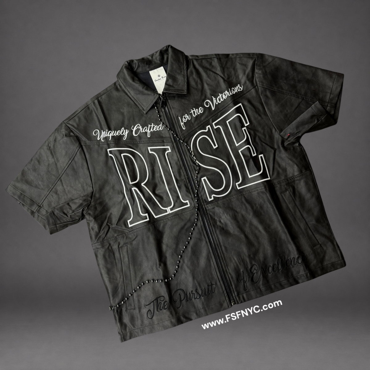 Rise - Leather ColorBlock Shirt - Black 595