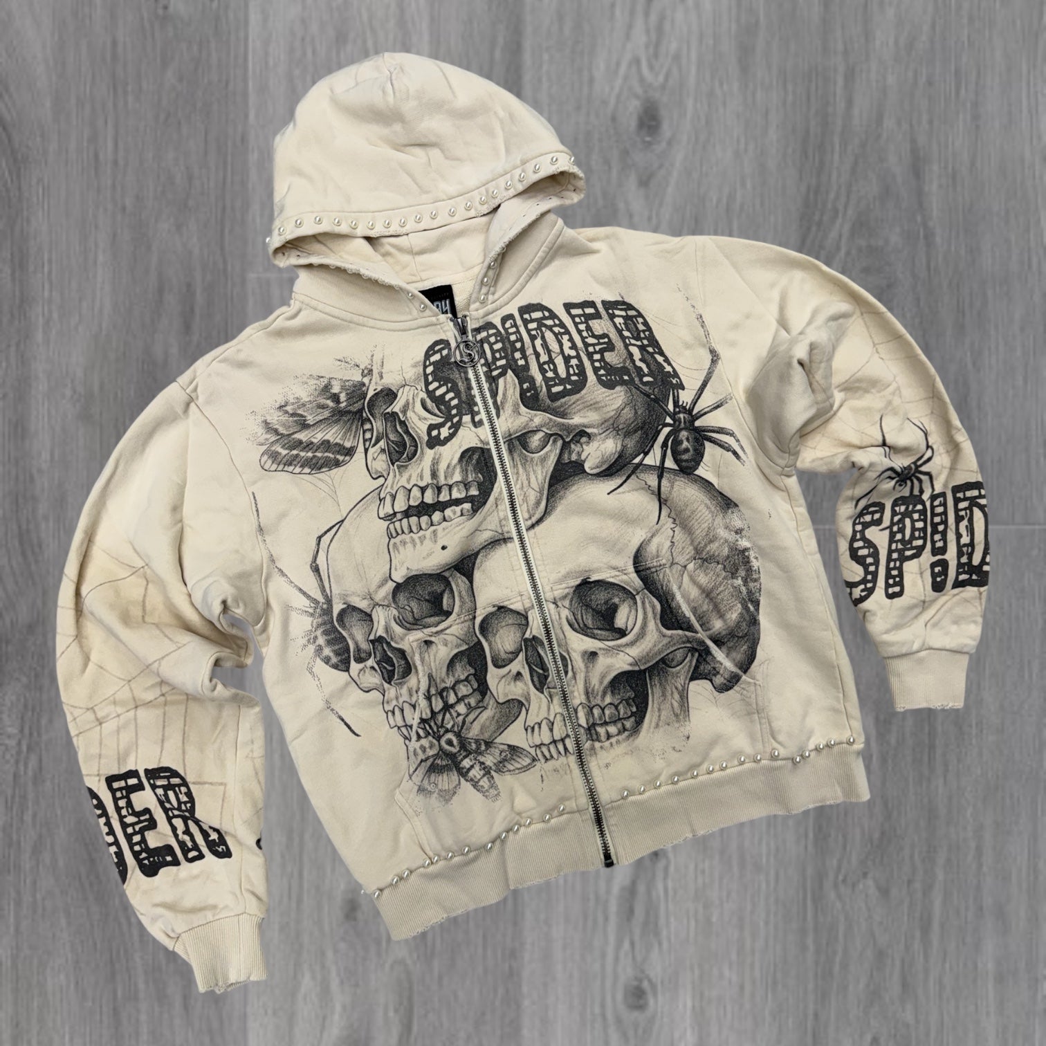 Stray - Skull Crystal Hoodie - Bone - 1608