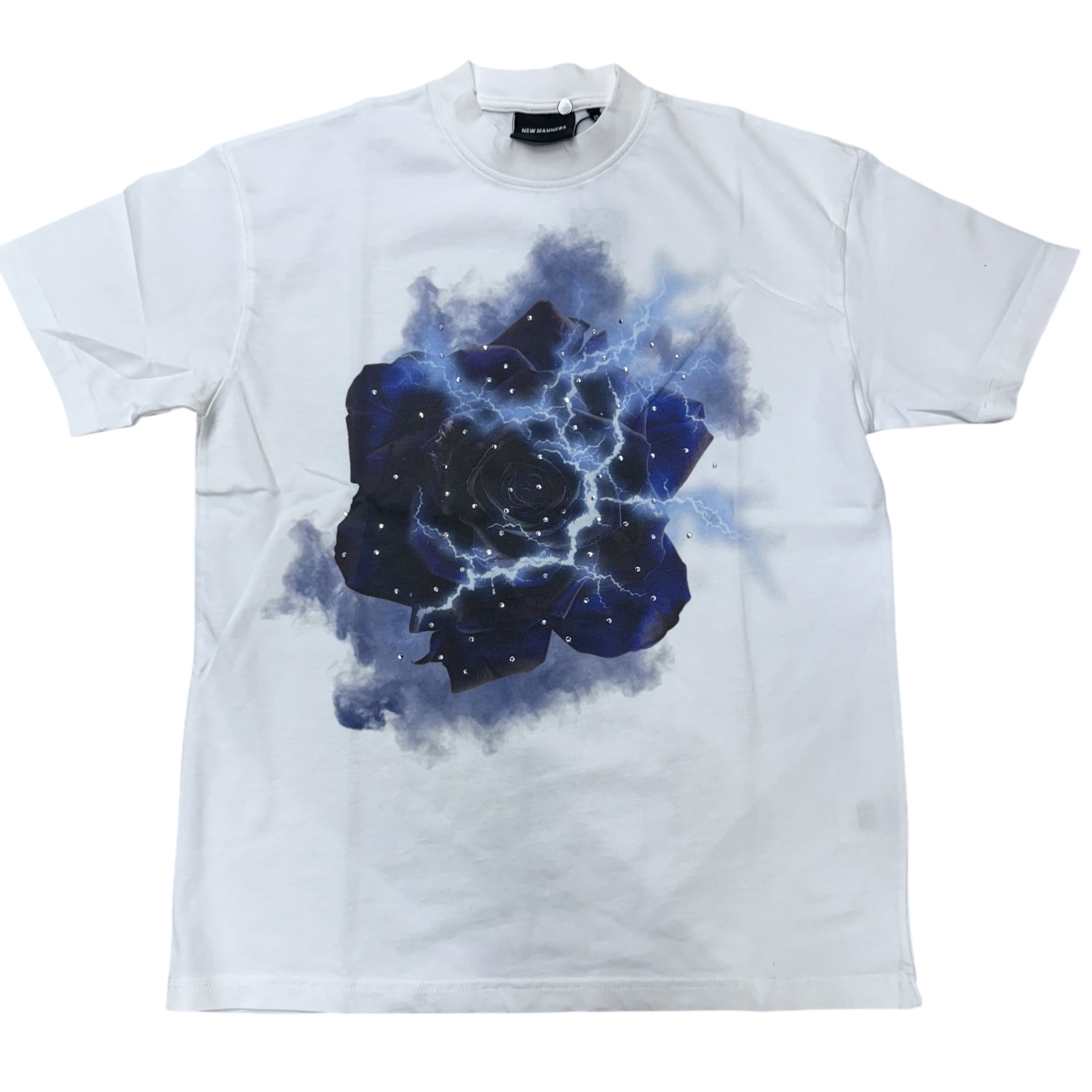 Manners Rhinstone Diamond Premium Tee White
