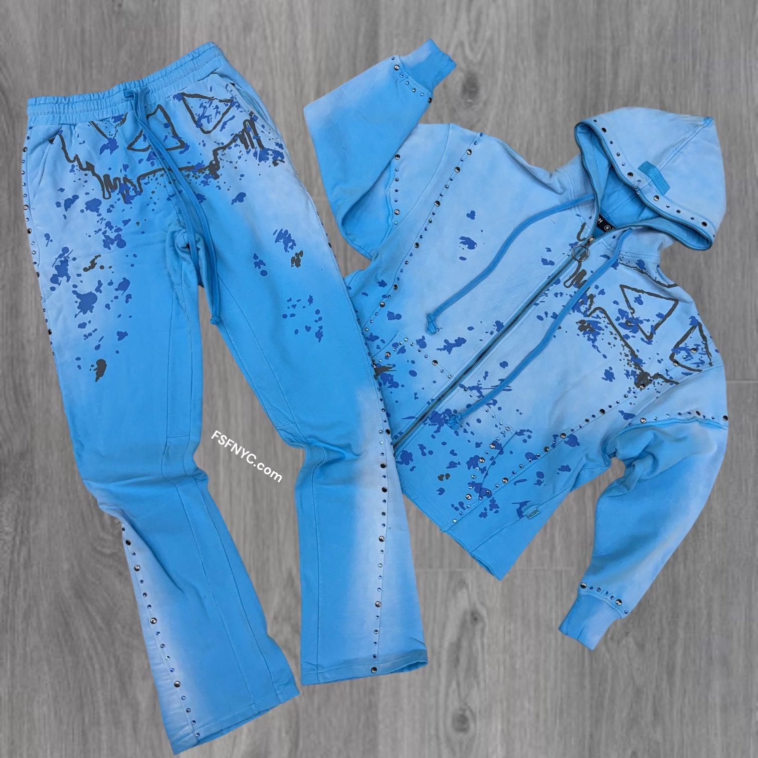 HDSN - Stacked Peace Sweat Suit - Blue - 635