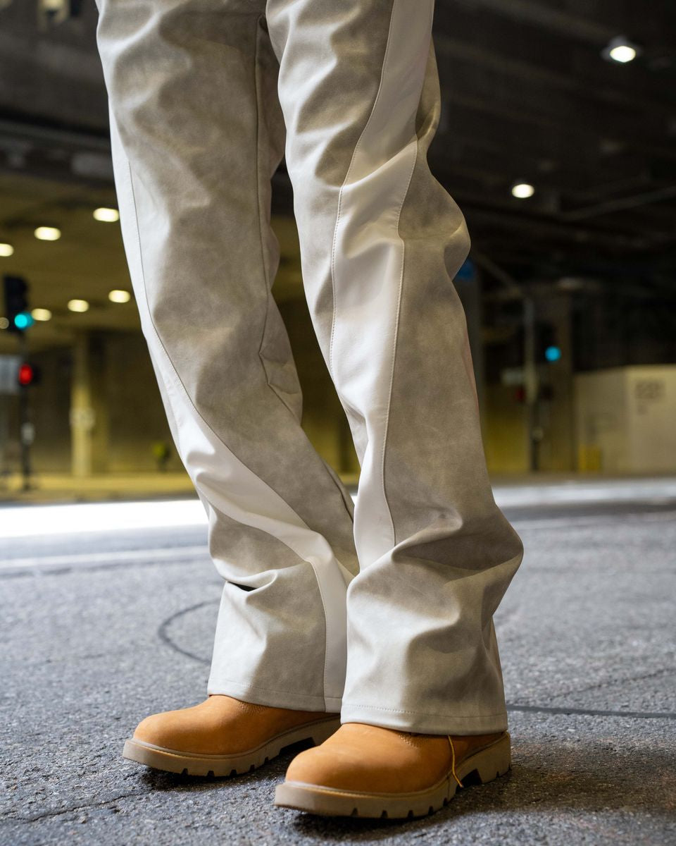 EPTM Stacked PU Twist Pants cement