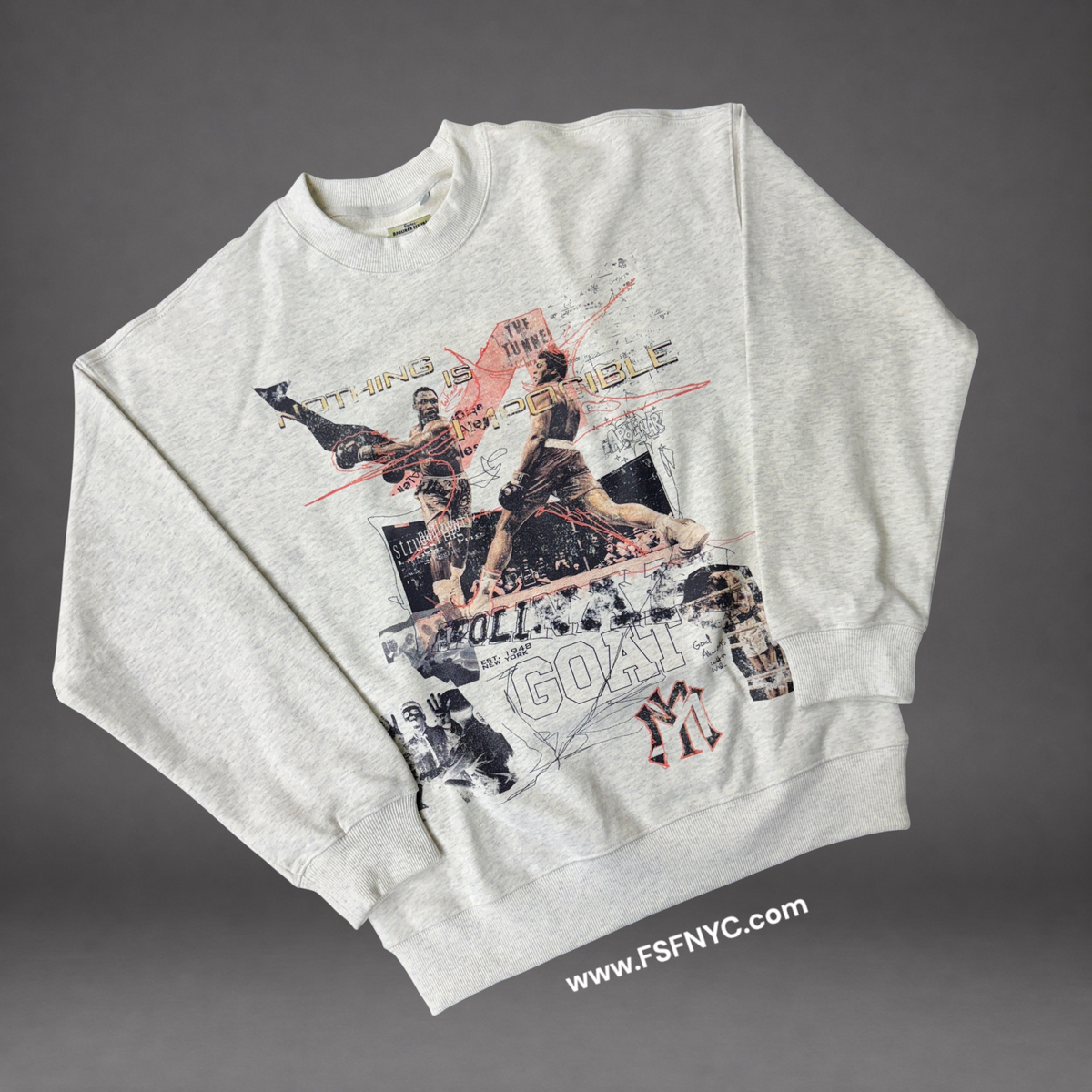 Apolinar - Mohammed Ali Crewneck Sweater - Grey