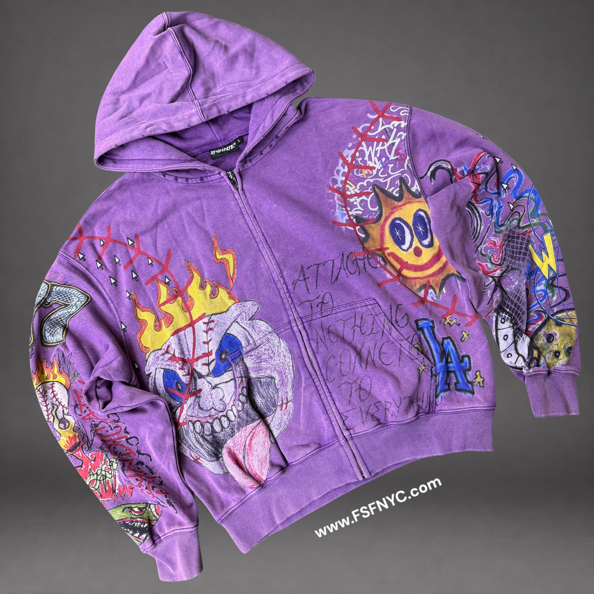 SYN - Attached Zip Up Hoodie - Purple
