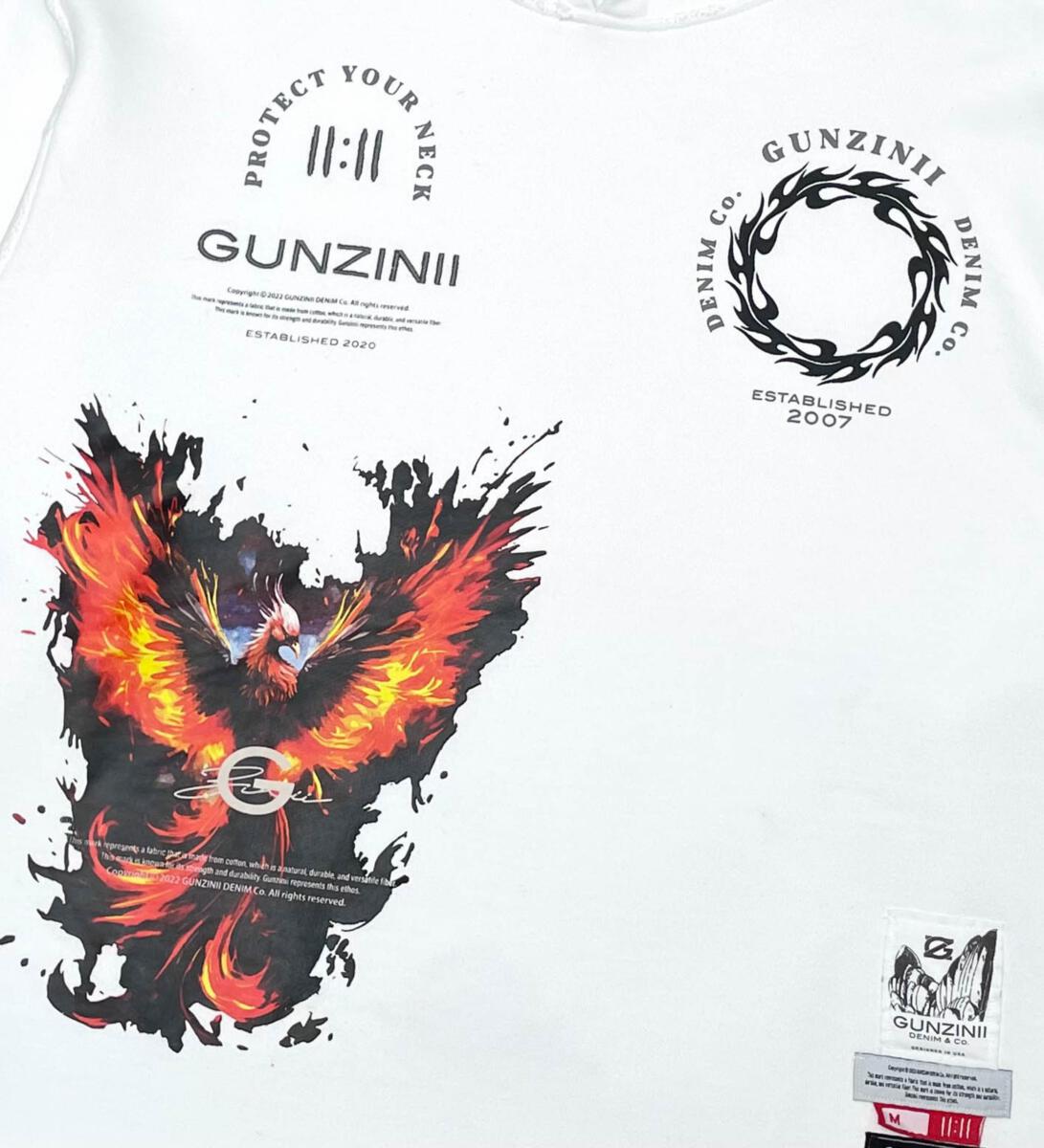 Gunzinii - Phoenix Cut off Hoodie - White - GZ328