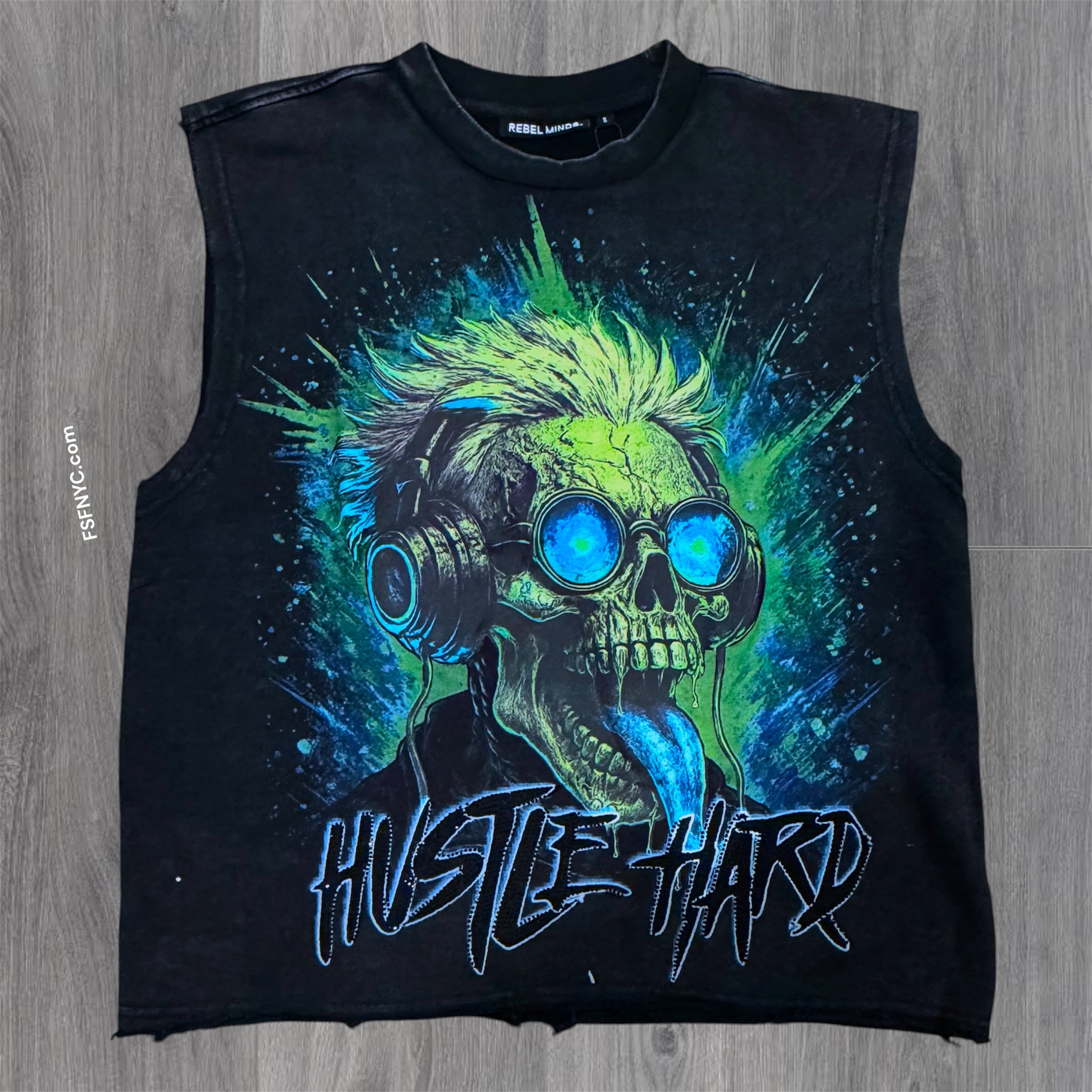 Hustle Sleeveless Tee - Black - 11021
