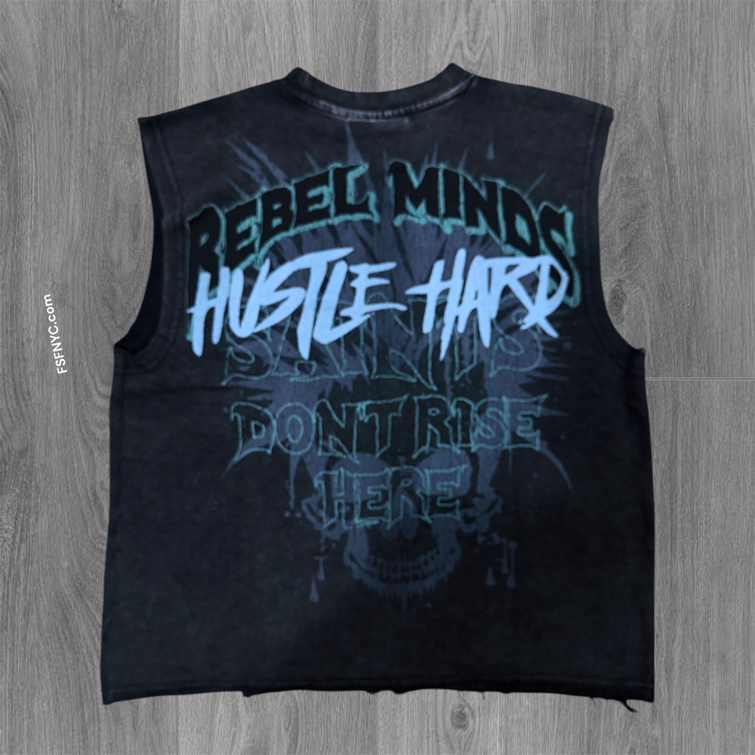 Hustle Sleeveless Tee - Black - 11021