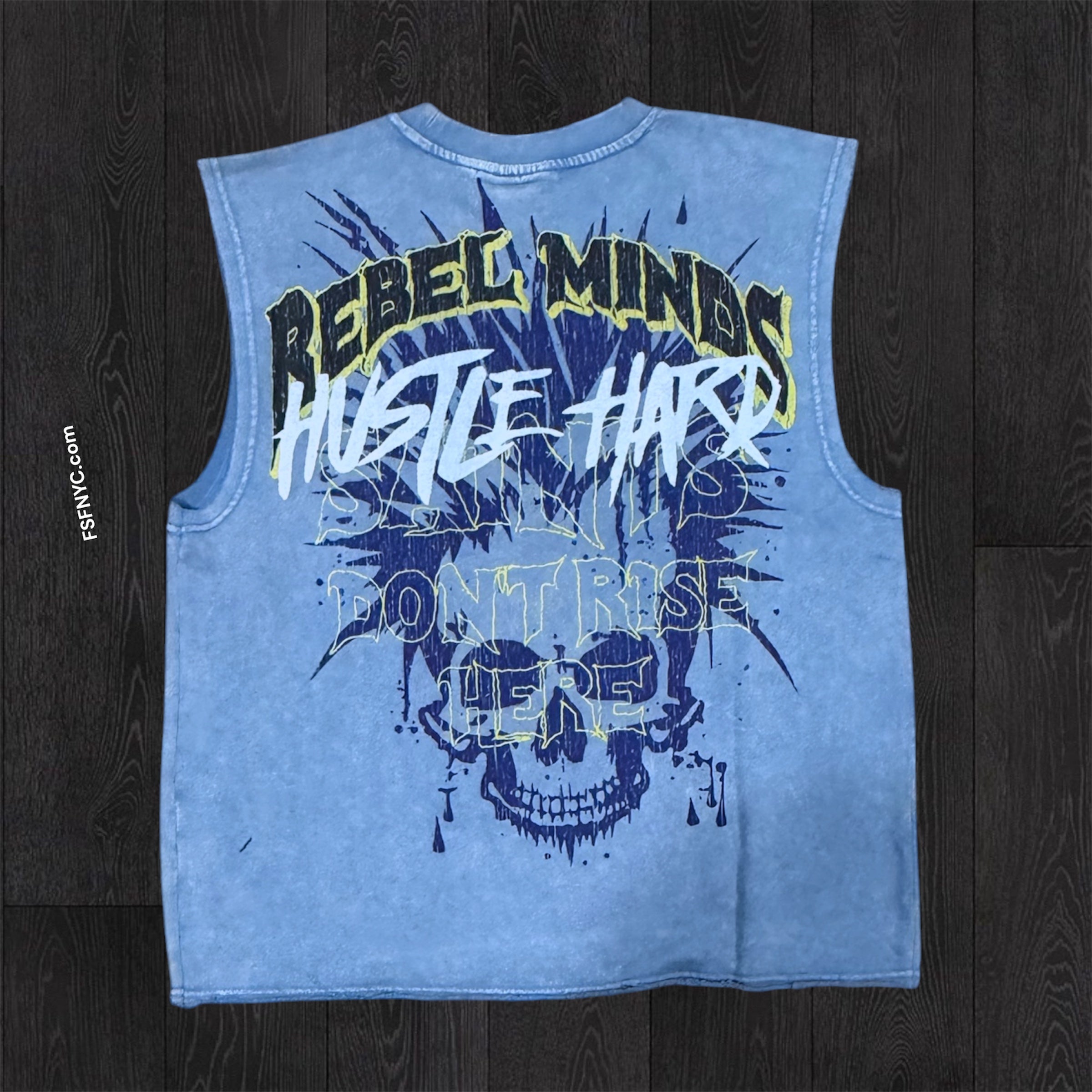 Hustle Sleeveless Tee - Ash Blue - 11021