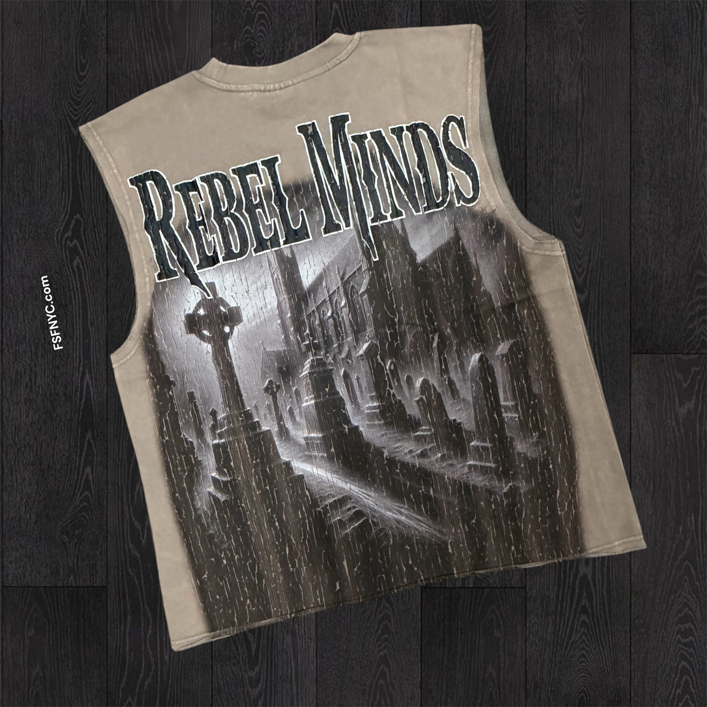Dust Born Sleeveless Tee - Taupe - 11023